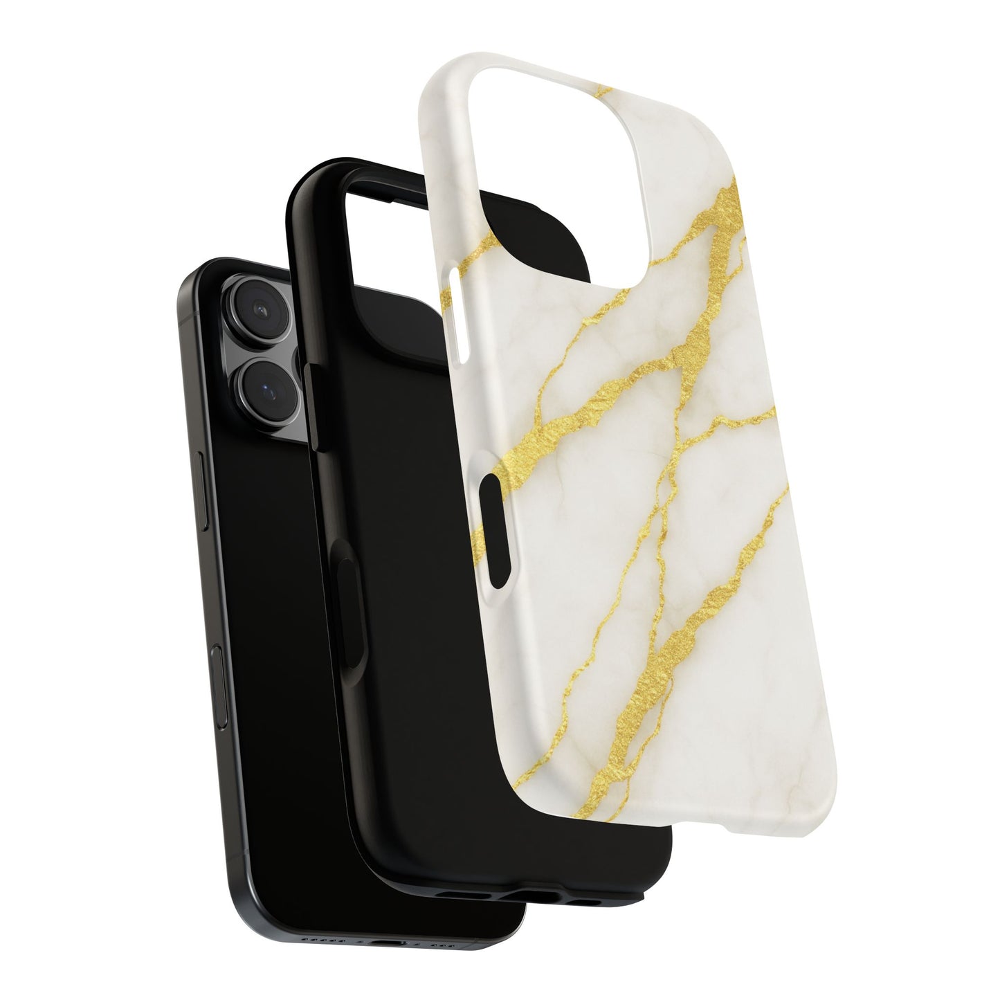 Luxury Marble Phone Case with Gold Accents