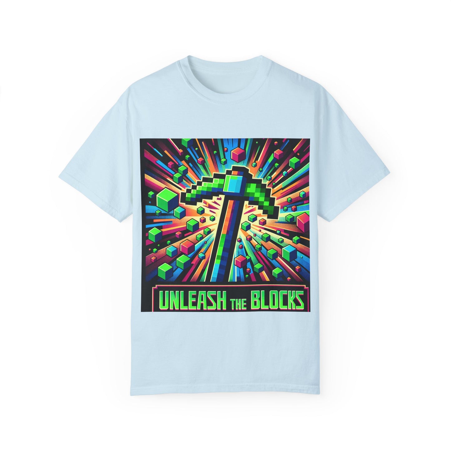 Unisex Garment-Dyed T-shirt - 'Unleash the Blocks' Gaming Tee