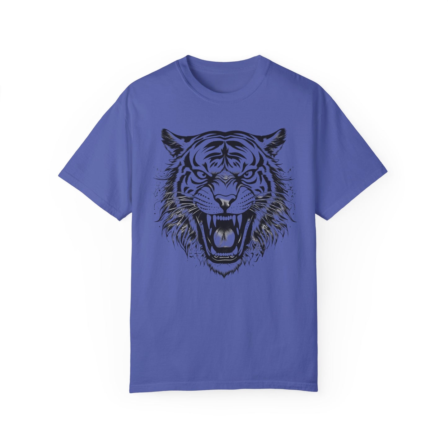 Fierce Tiger Unisex Garment-Dyed T-Shirt – Bold Graphic Tees for Animal Lovers