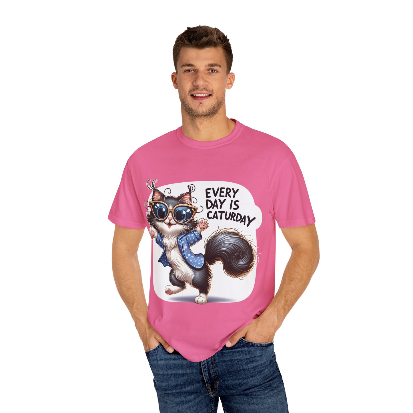 Cute Cat Graphic T-Shirt - 'Every Day is Caturday' Unisex Tee