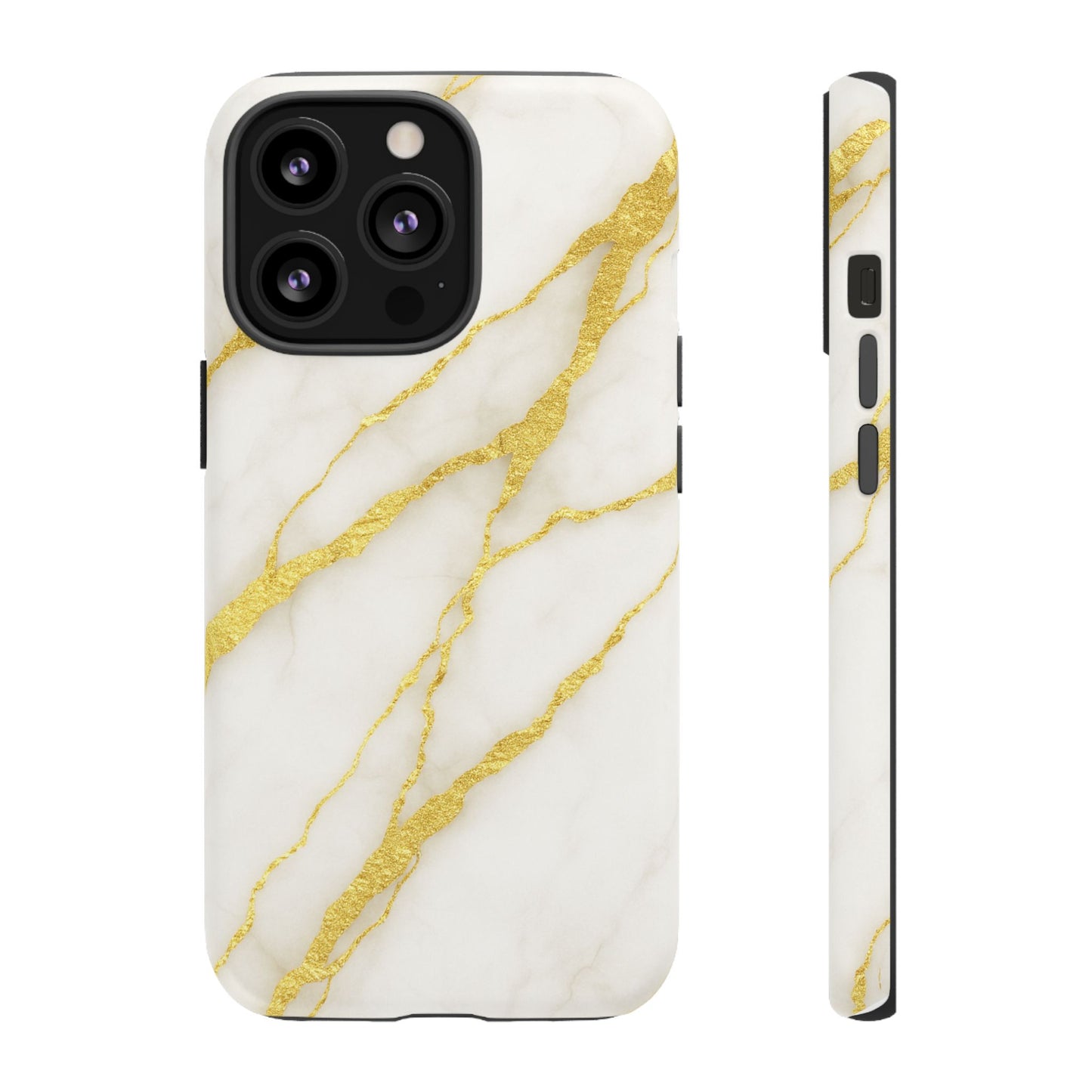 Luxury Marble Phone Case with Gold Accents