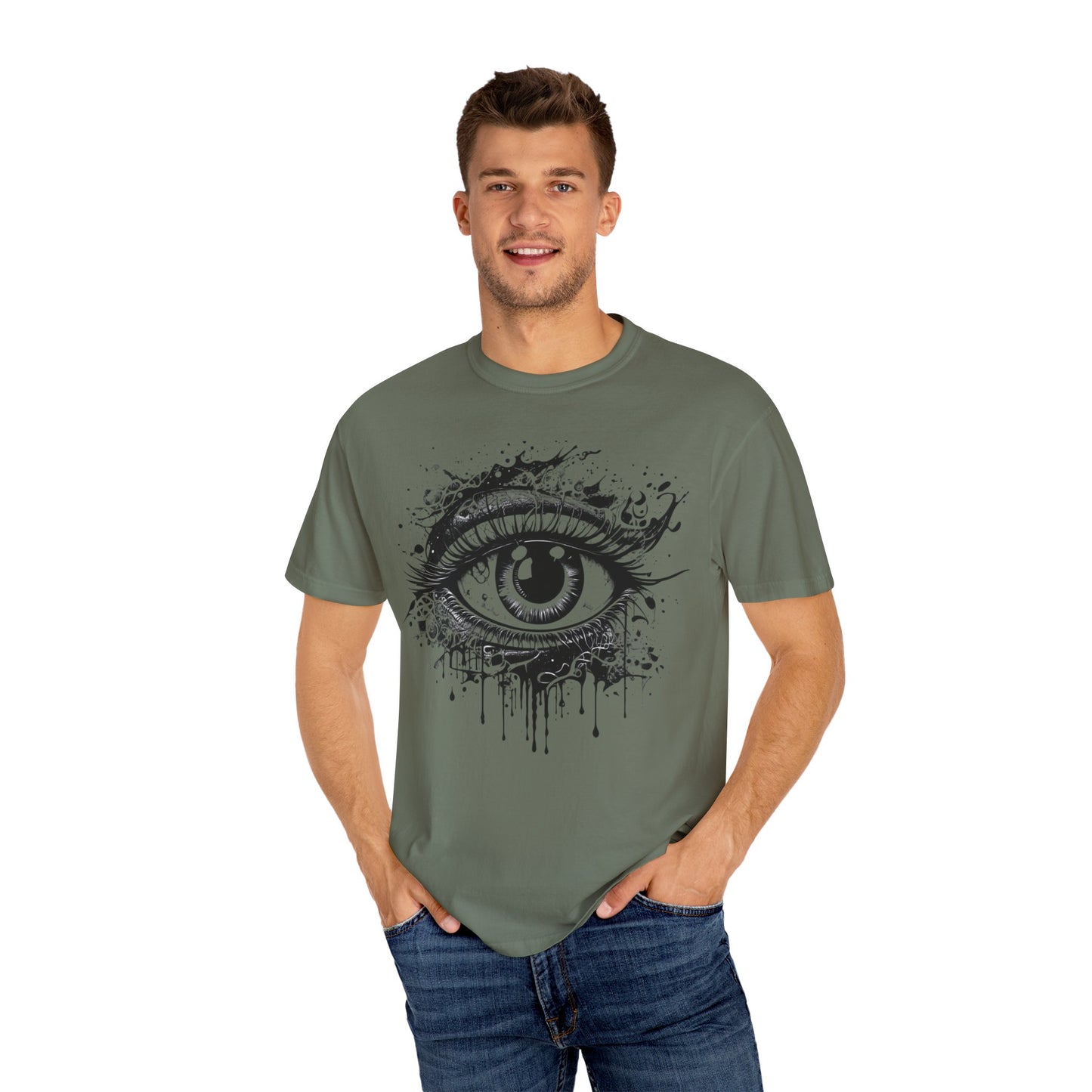 Eye-See-You Unisex Garment-Dyed T-Shirt - Artistic Graphic Tee for Creative Souls-eye
