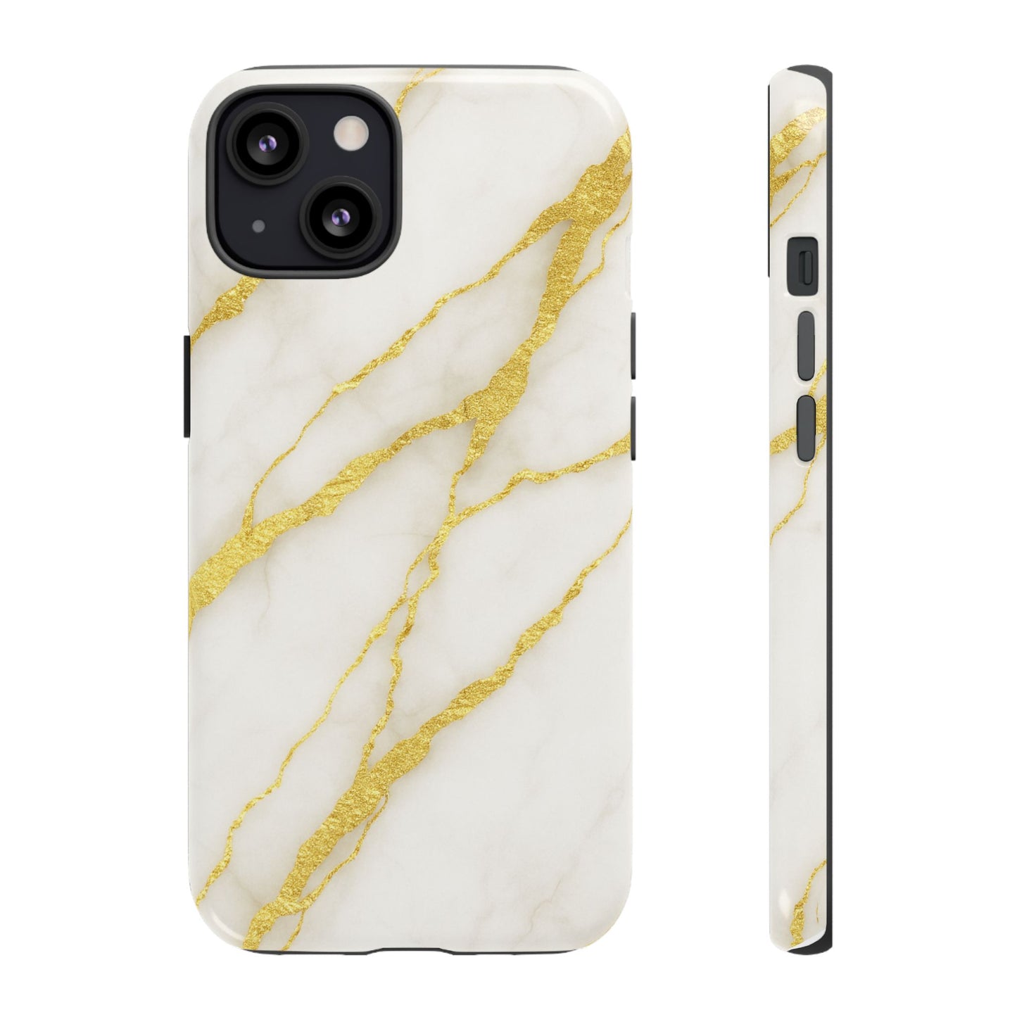 Luxury Marble Phone Case with Gold Accents