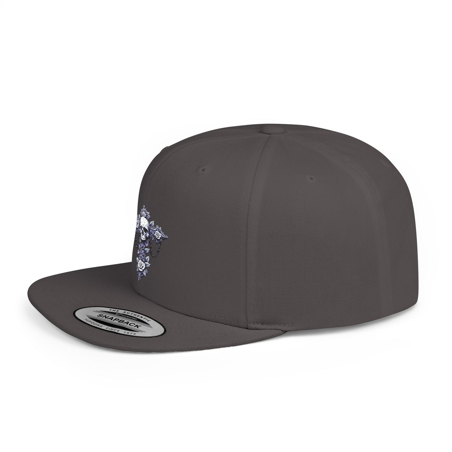 Stylish Flat Bill Snapback Hat with Unique Graphic Design