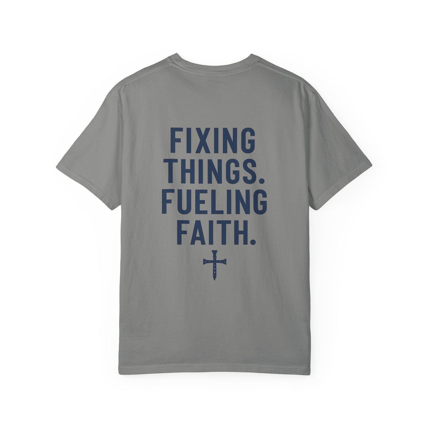 Faith-Inspired Unisex T-Shirt | Fixing Things Fueling Faith | Inspirational Gift for Believers | Casual Wear, Church Events, Everyday Style