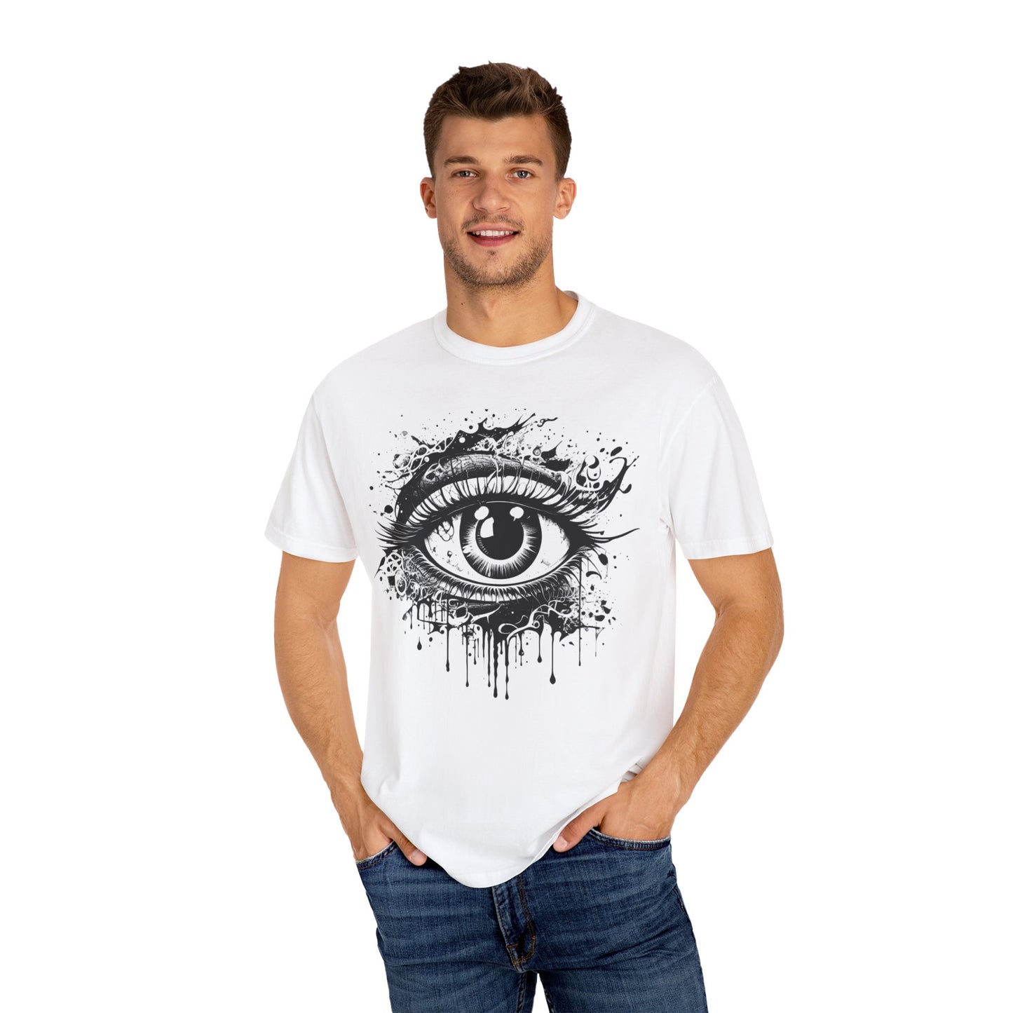 Eye-See-You Unisex Garment-Dyed T-Shirt - Artistic Graphic Tee for Creative Souls-eye