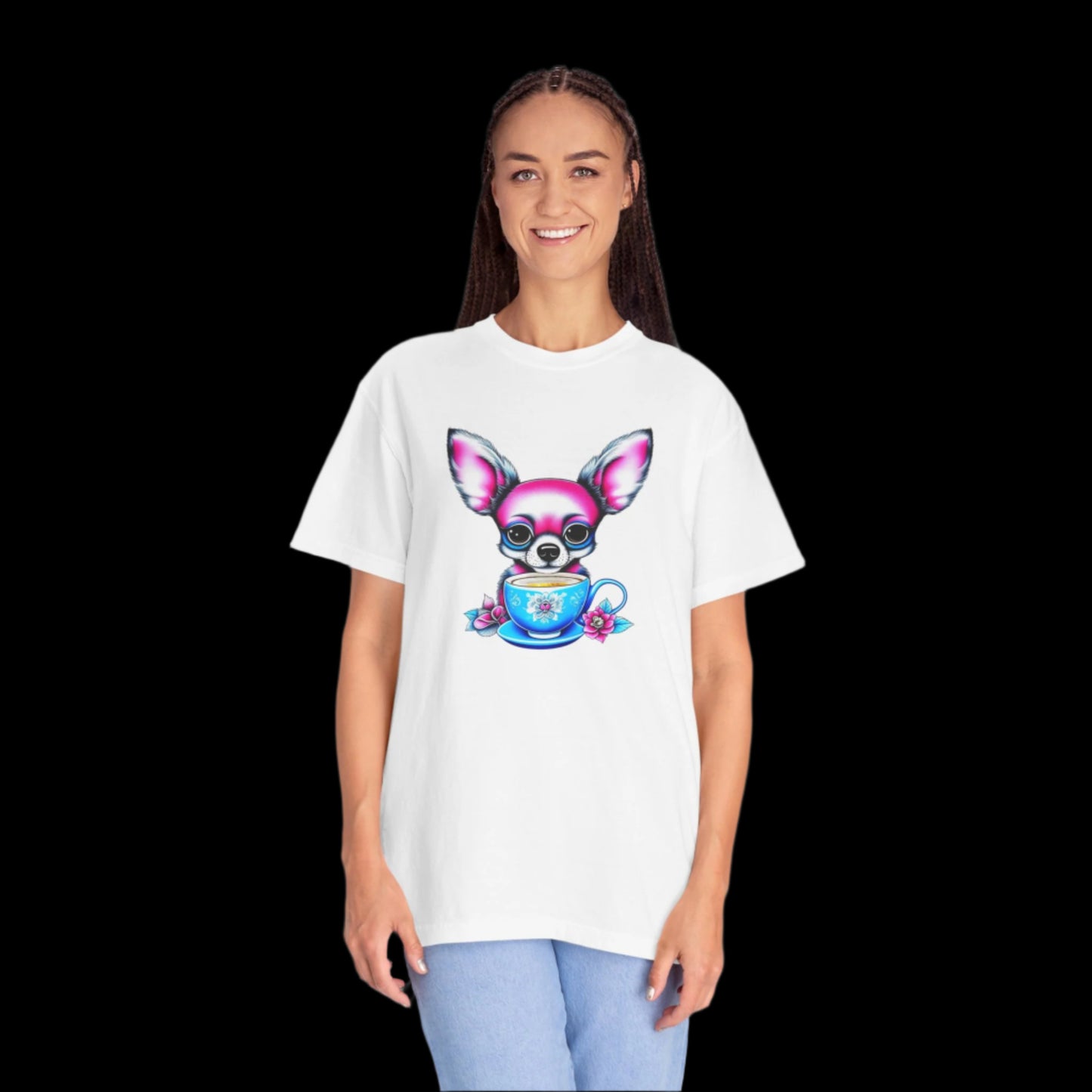 Cute Chihuahua Tea Party Unisex Garment-Dyed T-Shirt