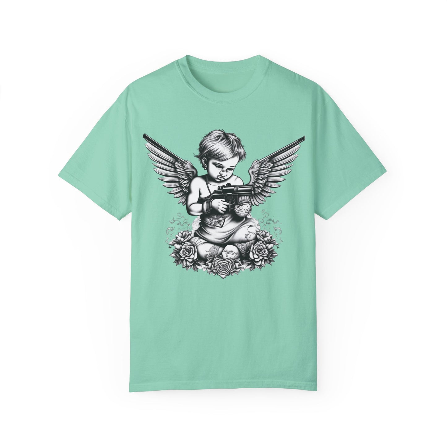Unisex Angel with Gun Graphic T-Shirt - Edgy Streetwear