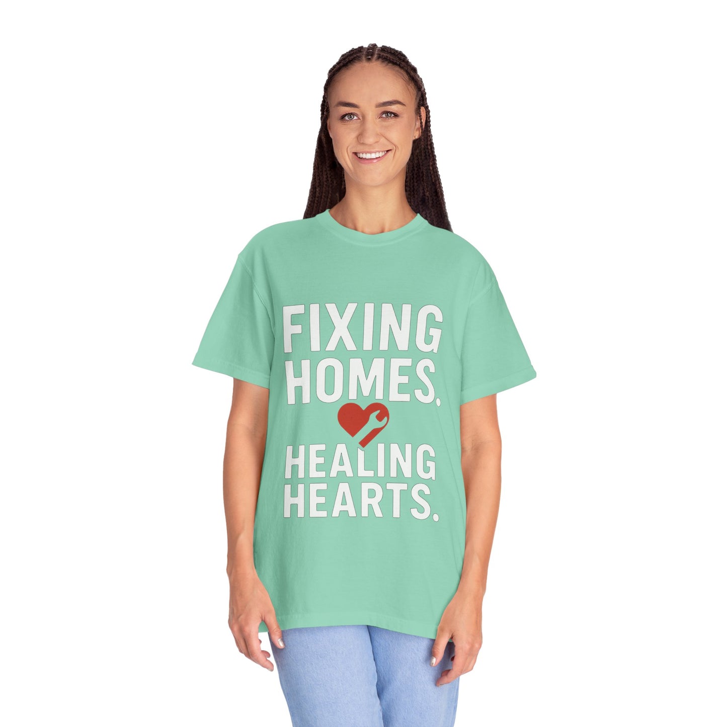 Heartfelt Repair Unisex T-Shirt - Fixing Homes, Healing Hearts - Gift for Homeowners, DIY Lovers, Father's Day, Housewarming