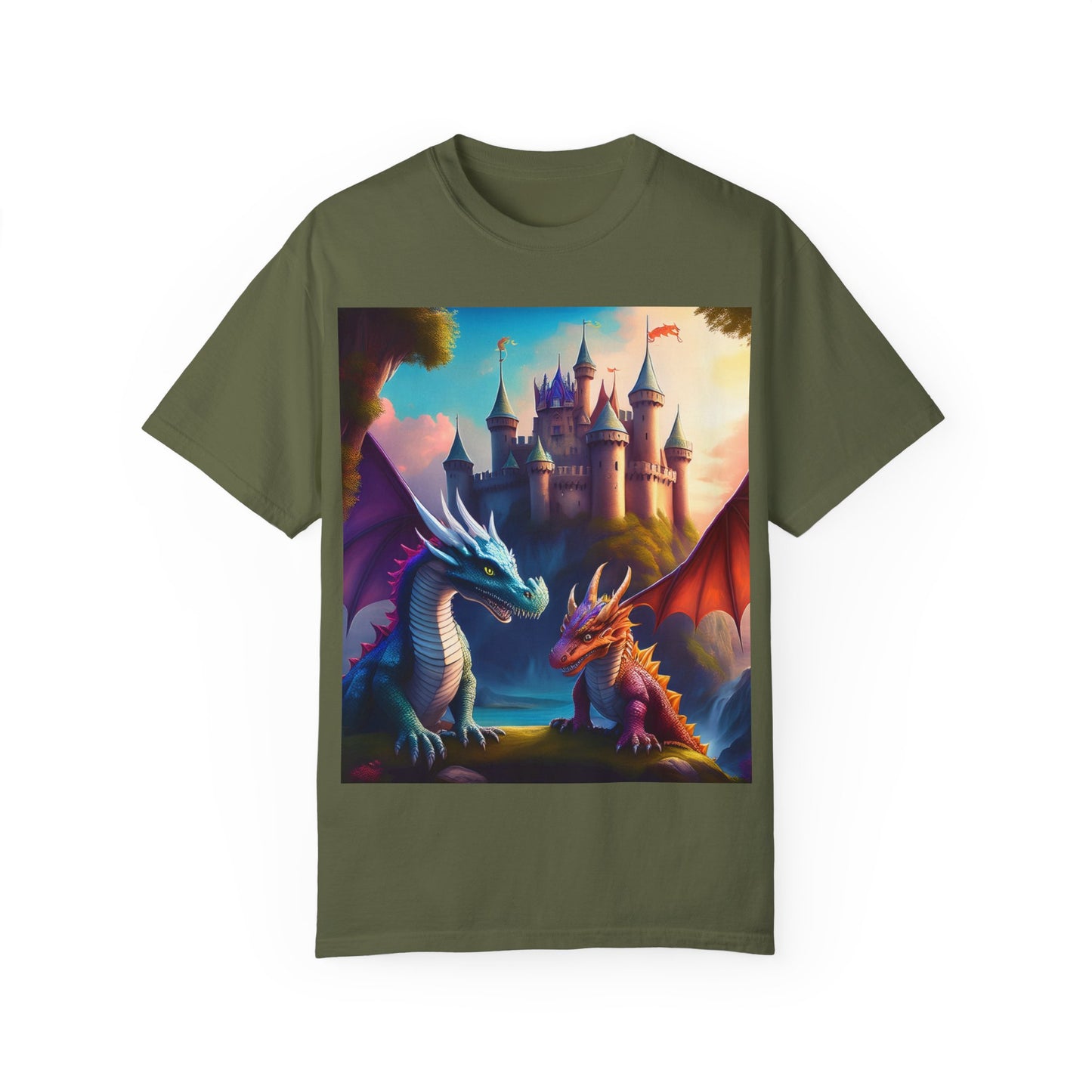 Fantasy Dragons Unisex Garment-Dyed T-Shirt - Perfect for Gamers & Fantasy Lovers