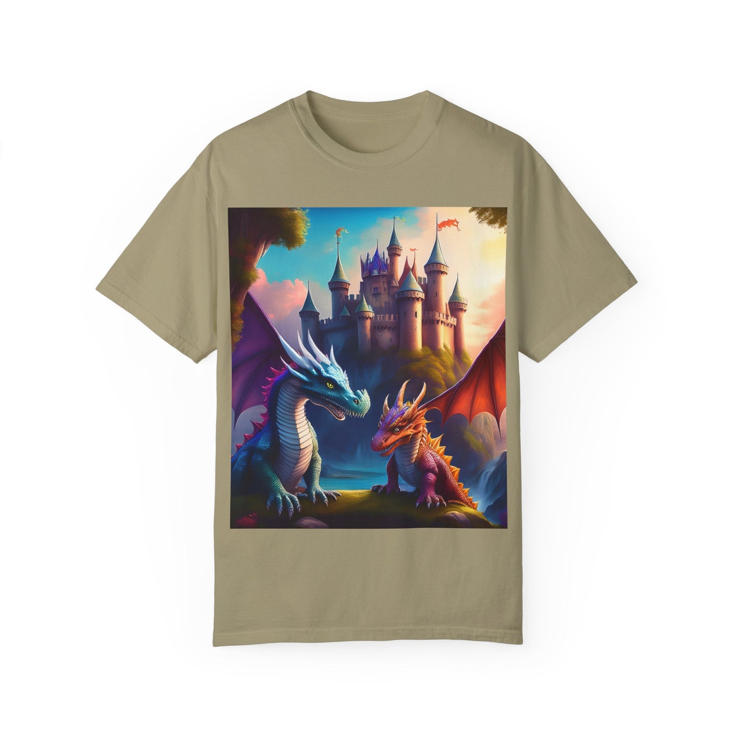 Fantasy Dragons Unisex Garment-Dyed T-Shirt - Perfect for Gamers & Fantasy Lovers