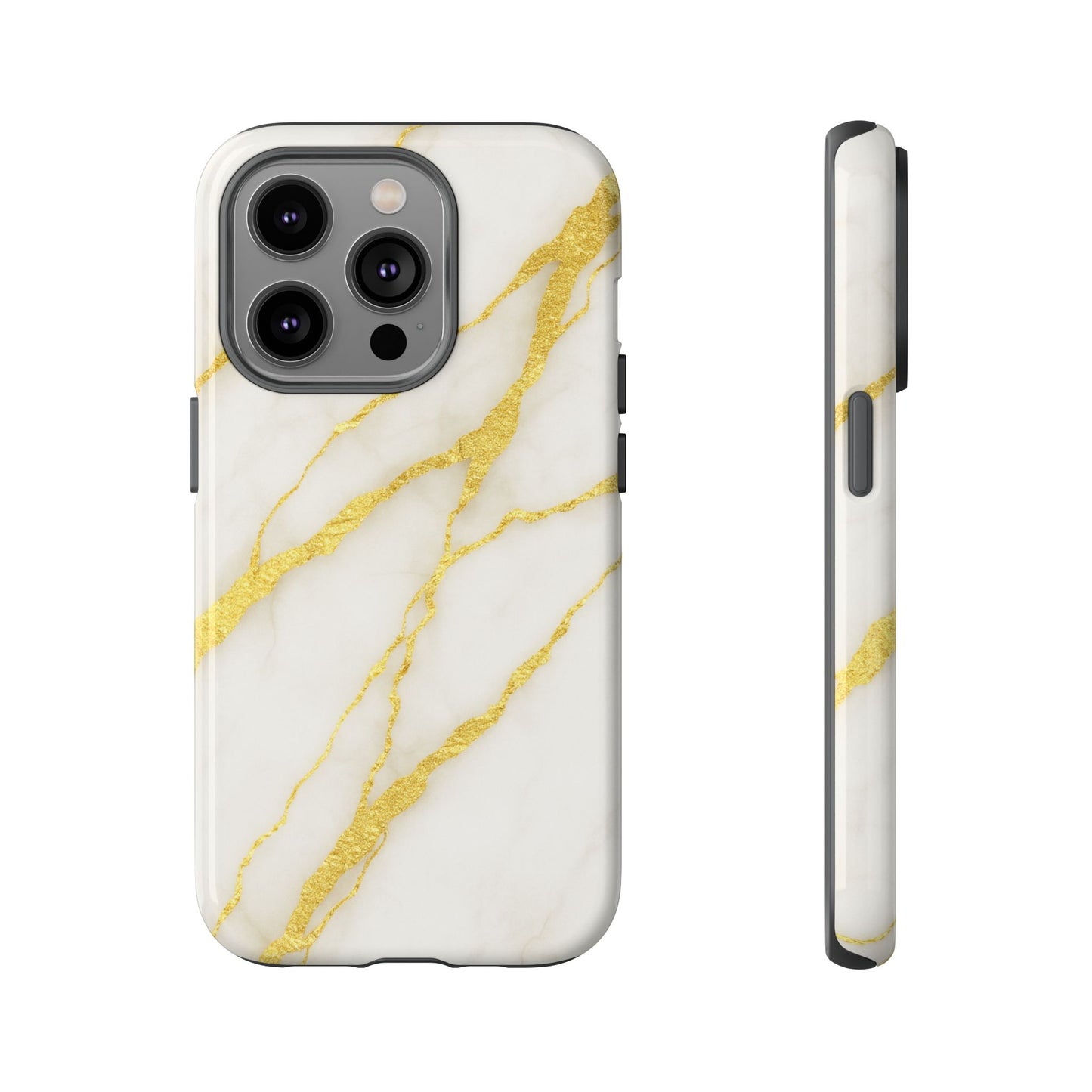 Luxury Marble Phone Case with Gold Accents