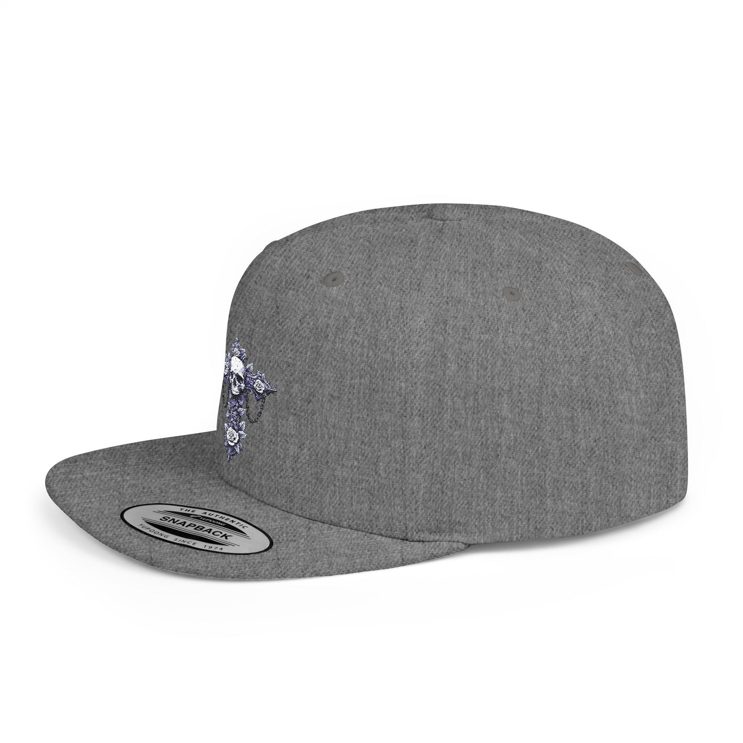 Stylish Flat Bill Snapback Hat with Unique Graphic Design