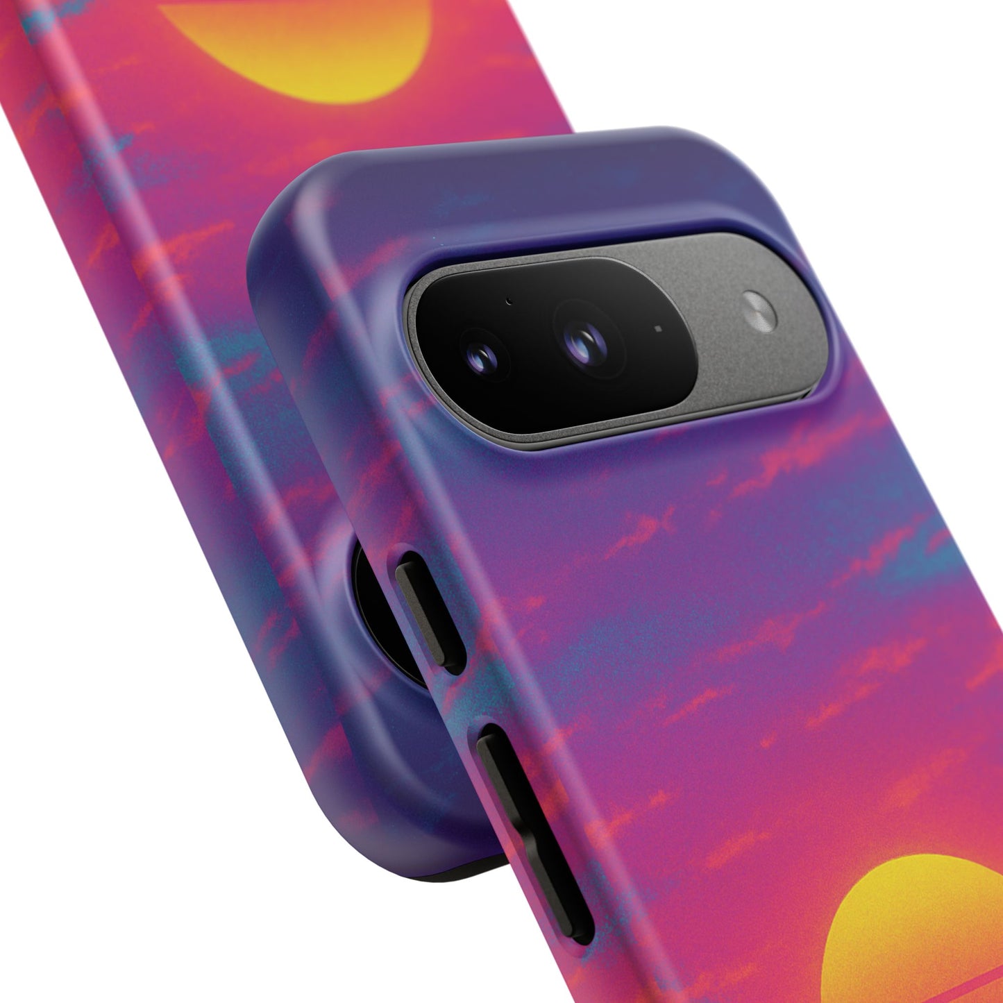 Retro Sunset Tough Phone Case - Vibrant 80s Aesthetic