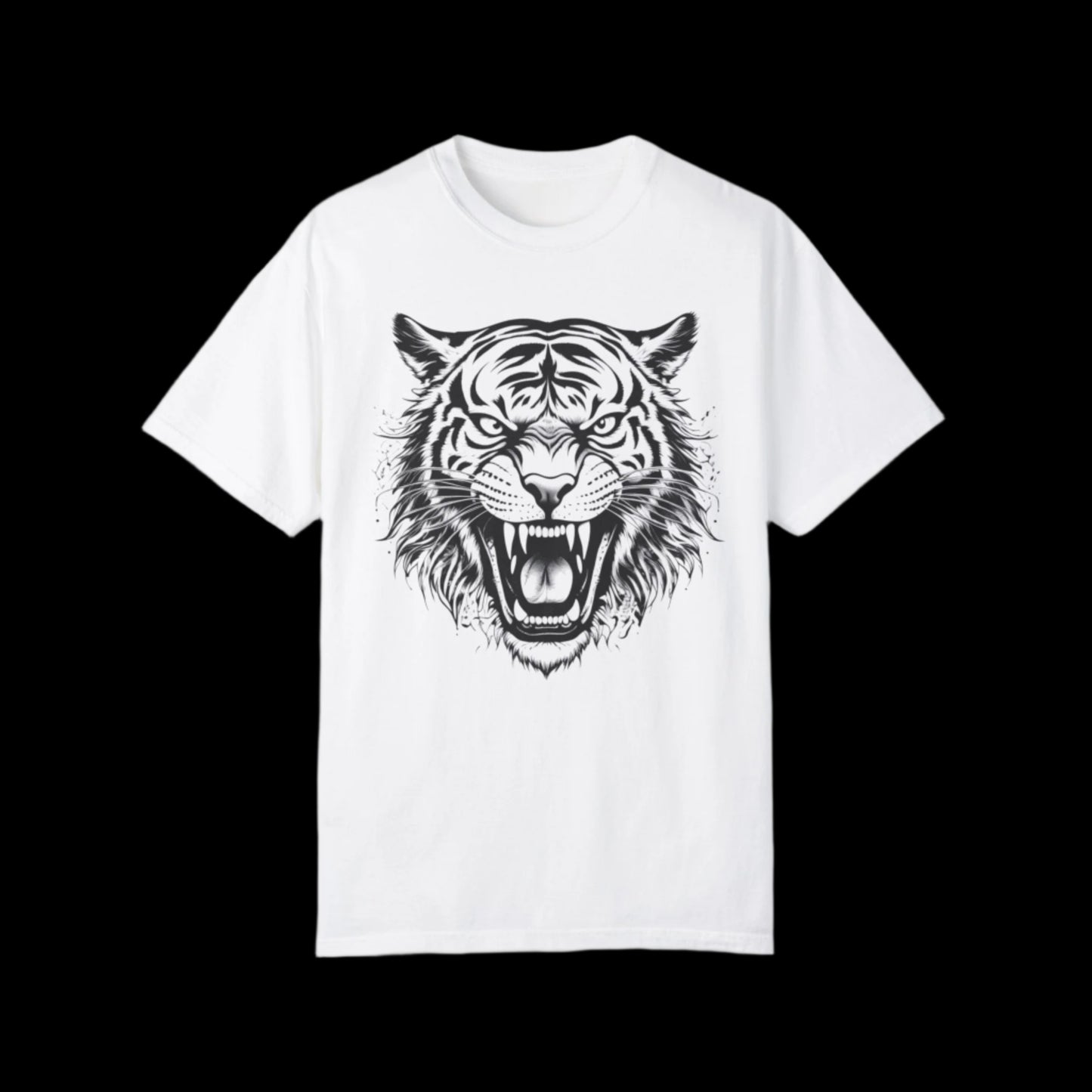 Fierce Tiger Unisex Garment-Dyed T-Shirt – Bold Graphic Tees for Animal Lovers