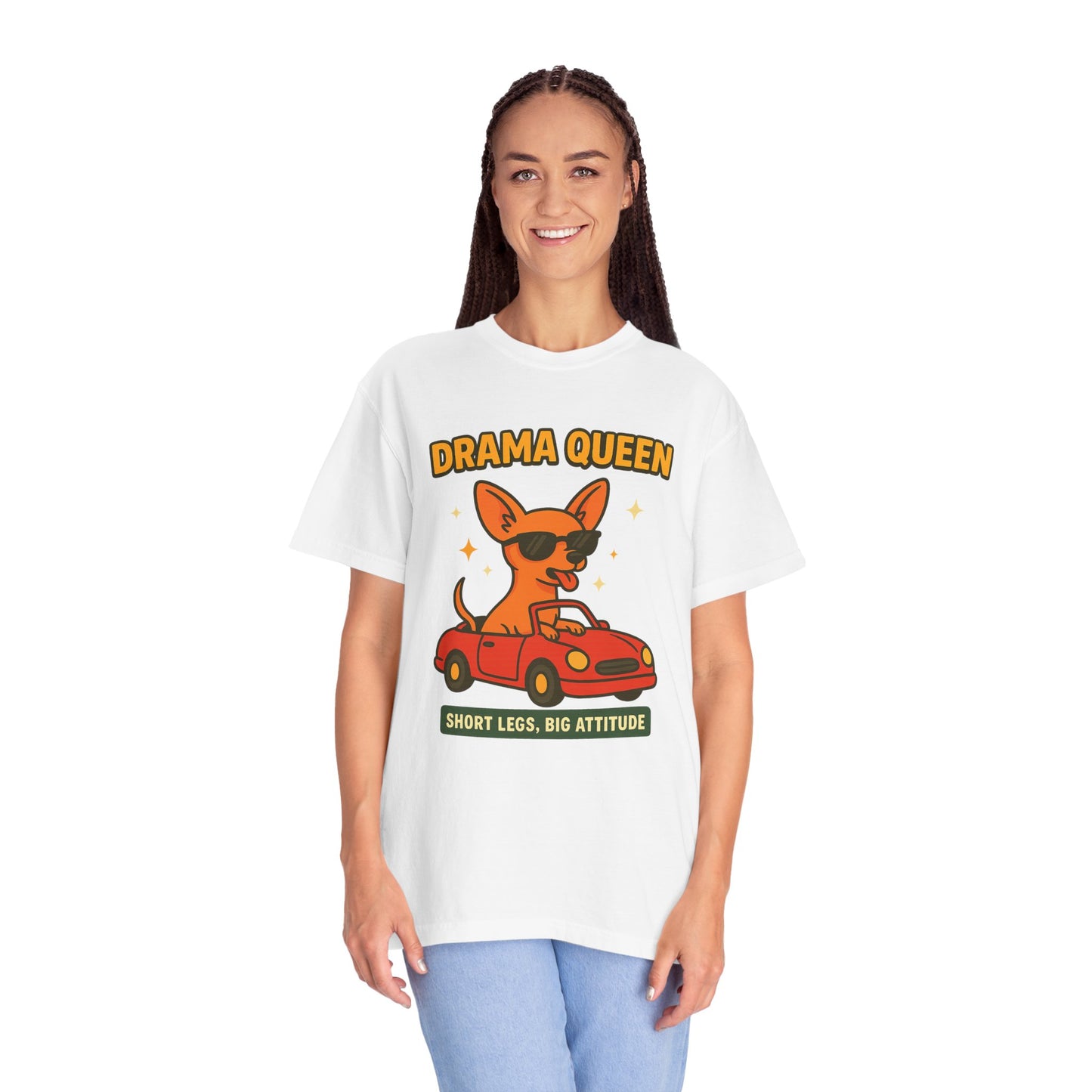 Drama Queen T-Shirt - Unisex Garment-Dyed Tee for Dog Lovers