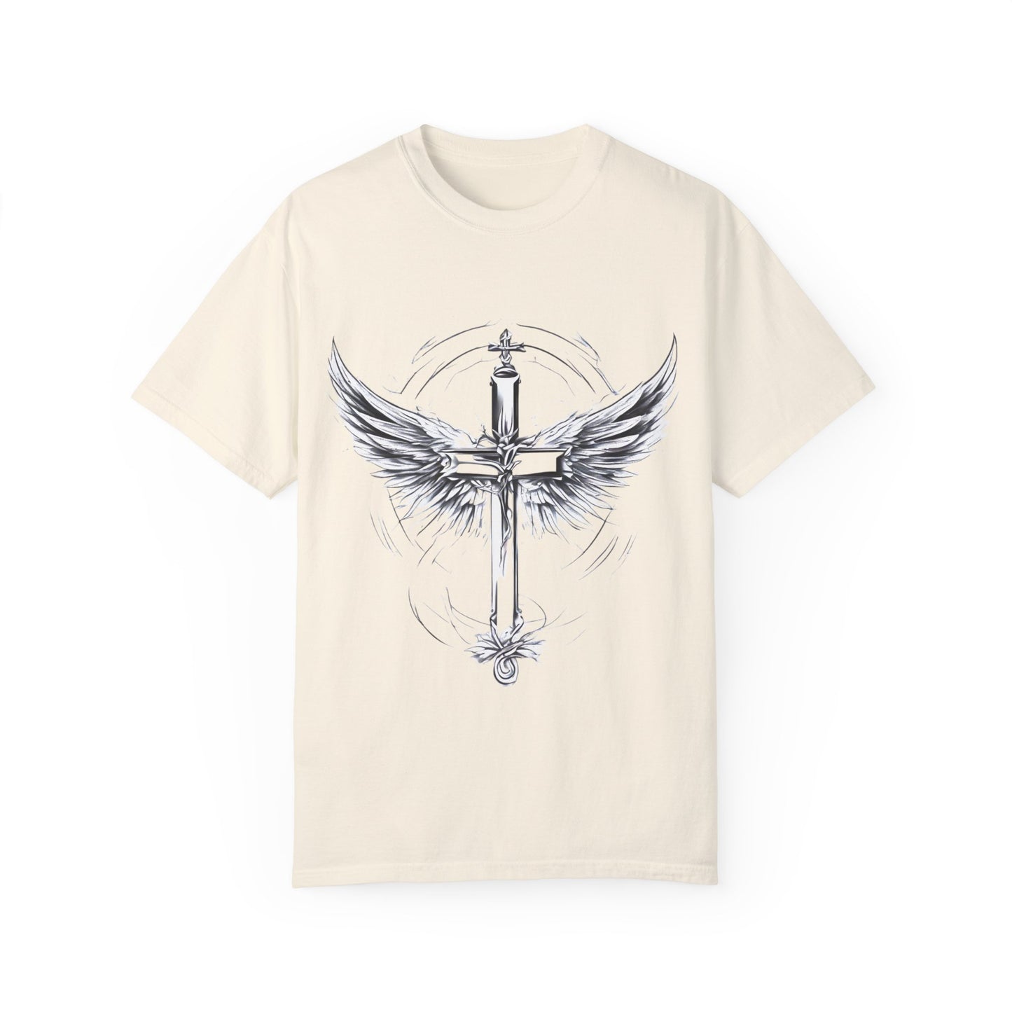Heavenly Wings Unisex T-Shirt - Angelic Sword Design