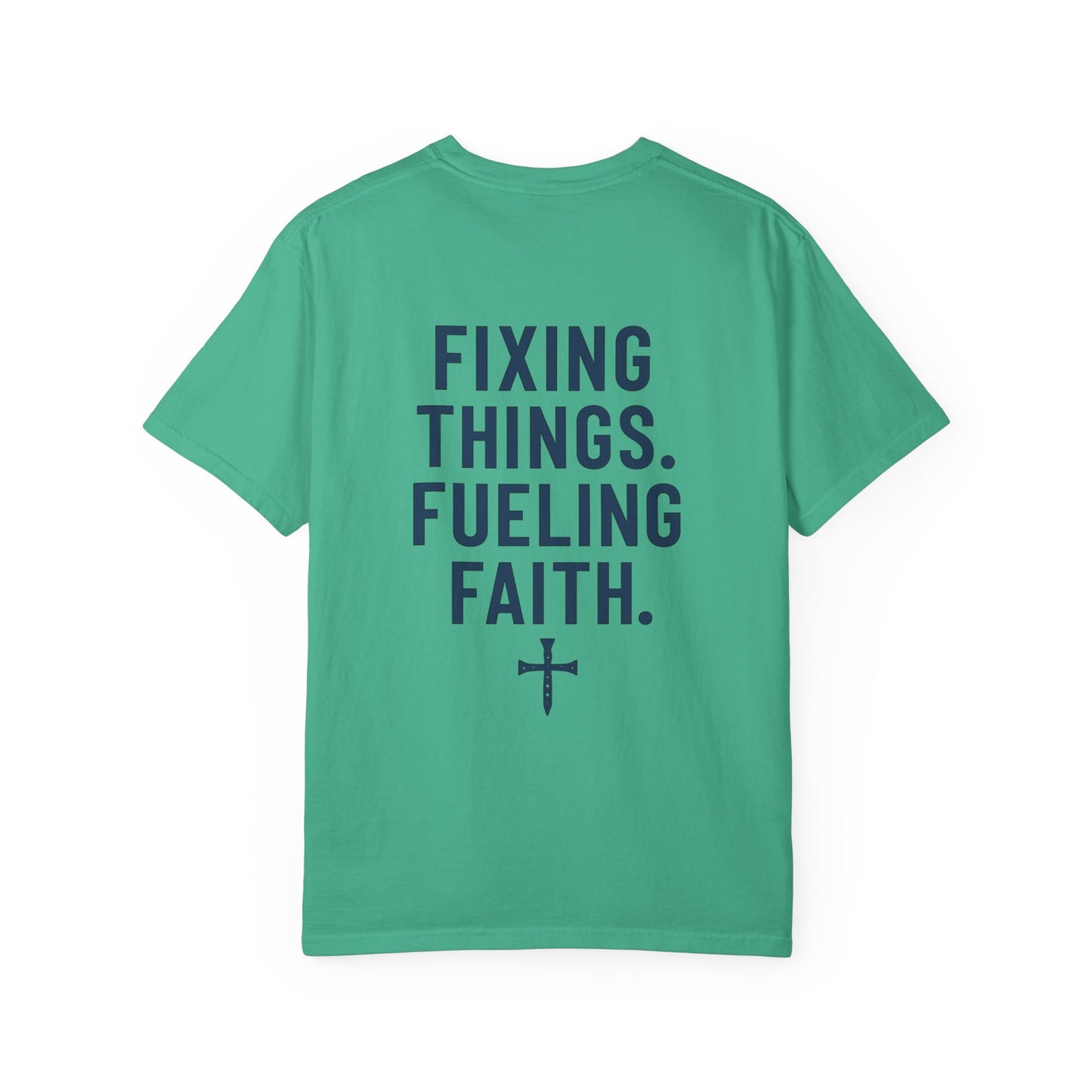 Faith-Inspired Unisex T-Shirt | Fixing Things Fueling Faith | Inspirational Gift for Believers | Casual Wear, Church Events, Everyday Style