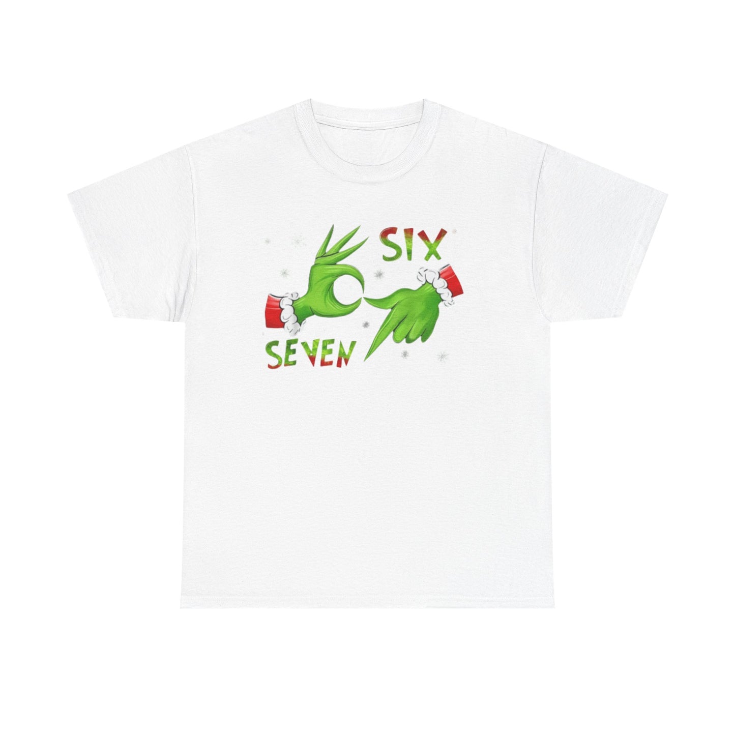 Grinch Hand Holiday Tee — "Six Seven" Christmas Graphic T-Shirt