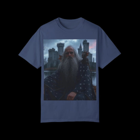 Mystical Wizard Graphic T-Shirt | Unisex Garment-Dyed Tee for Fantasy Lovers