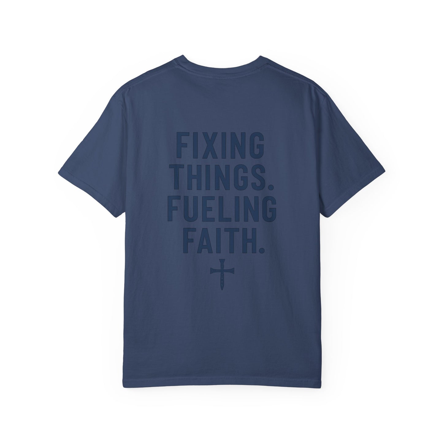 Faith-Inspired Unisex T-Shirt | Fixing Things Fueling Faith | Inspirational Gift for Believers | Casual Wear, Church Events, Everyday Style