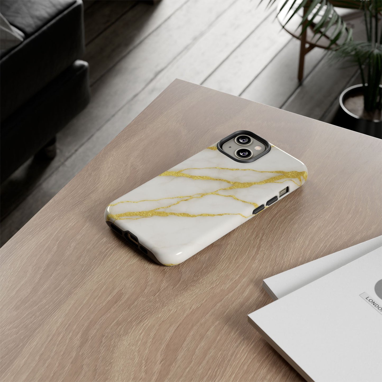 Luxury Marble Phone Case with Gold Accents