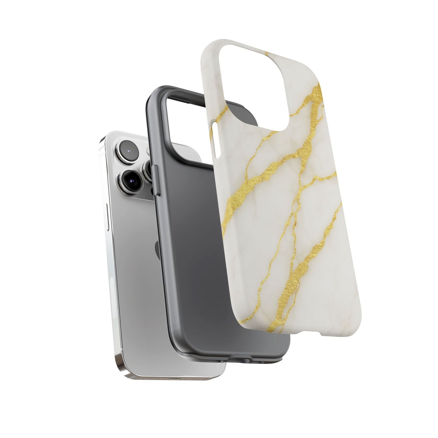 Luxury Marble Phone Case with Gold Accents