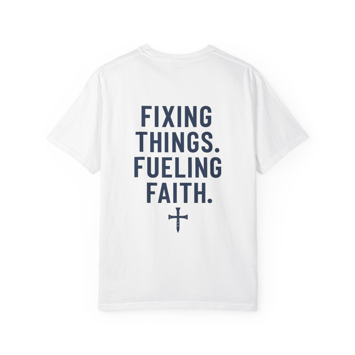Faith-Inspired Unisex T-Shirt | Fixing Things Fueling Faith | Inspirational Gift for Believers | Casual Wear, Church Events, Everyday Style