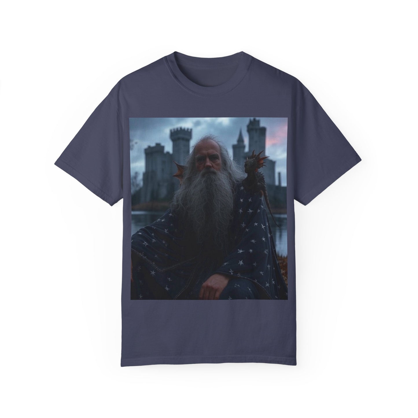 Mystical Wizard Graphic T-Shirt | Unisex Garment-Dyed Tee for Fantasy Lovers