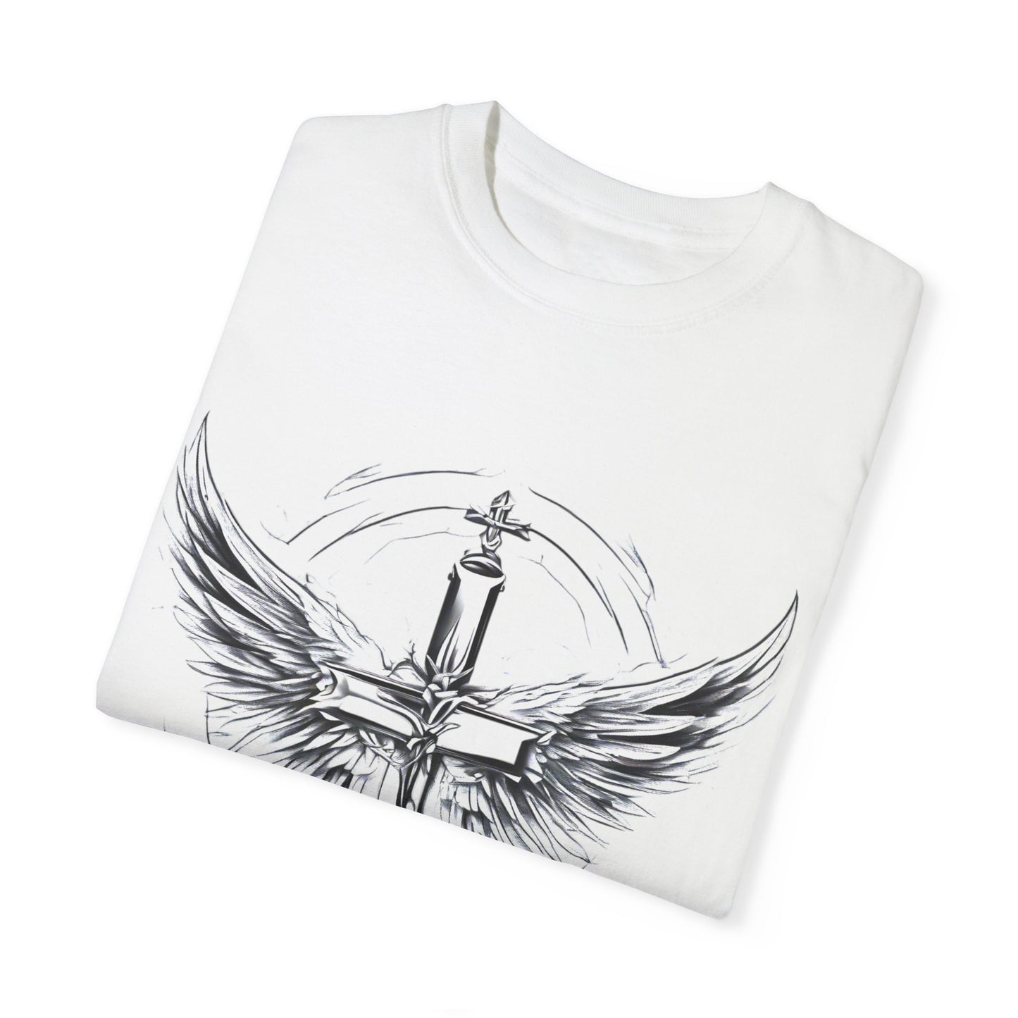 Heavenly Wings Unisex T-Shirt - Angelic Sword Design