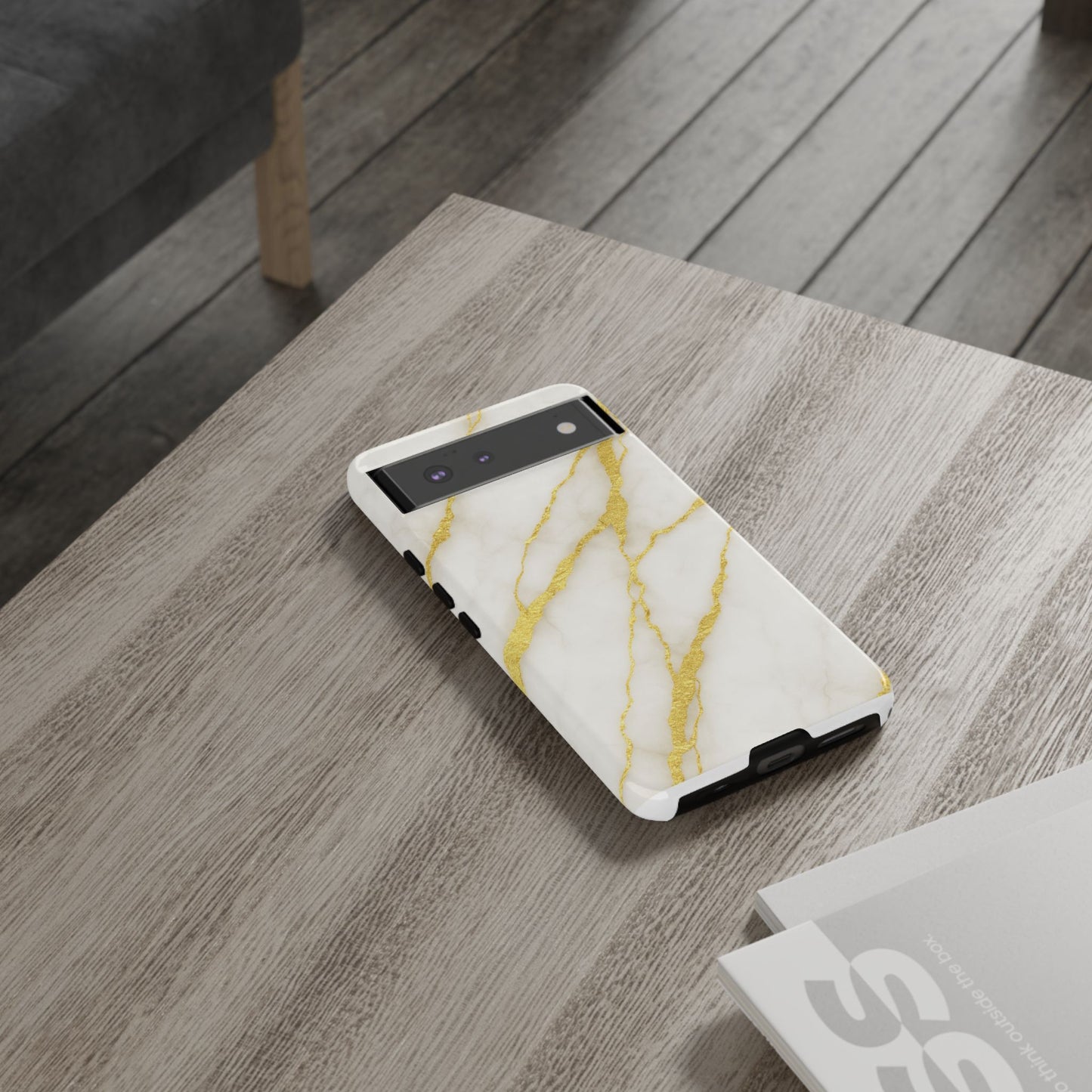 Luxury Marble Phone Case with Gold Accents