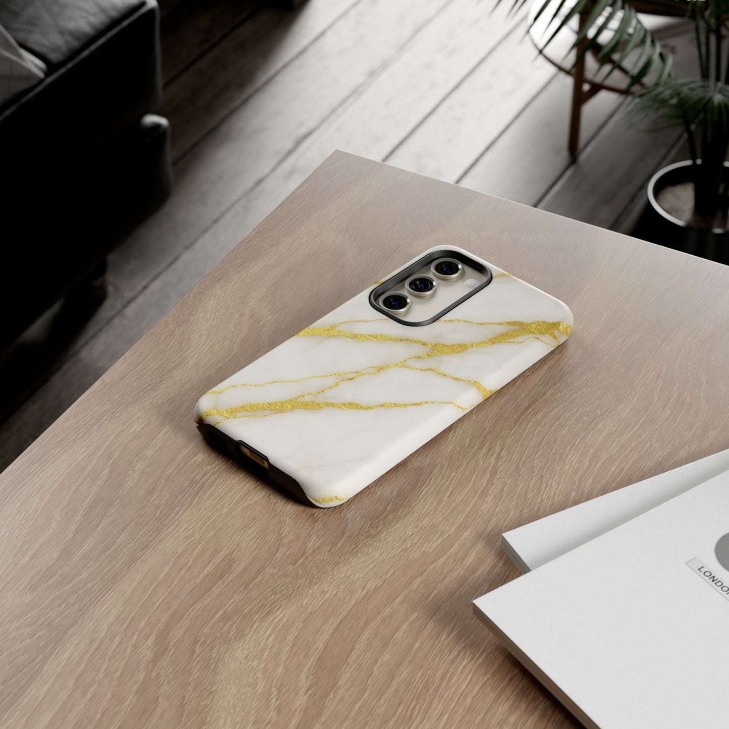 Luxury Marble Phone Case with Gold Accents