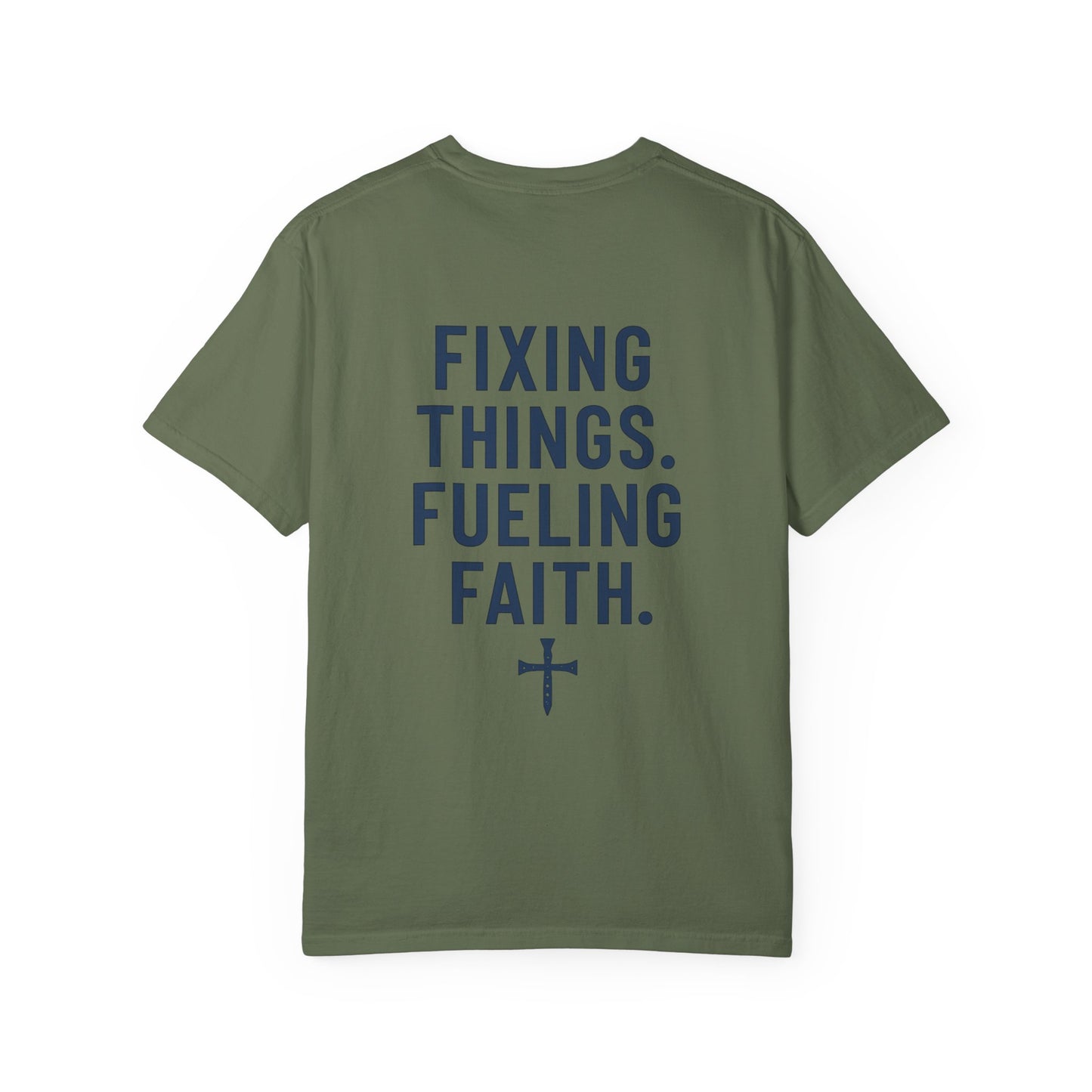 Faith-Inspired Unisex T-Shirt | Fixing Things Fueling Faith | Inspirational Gift for Believers | Casual Wear, Church Events, Everyday Style