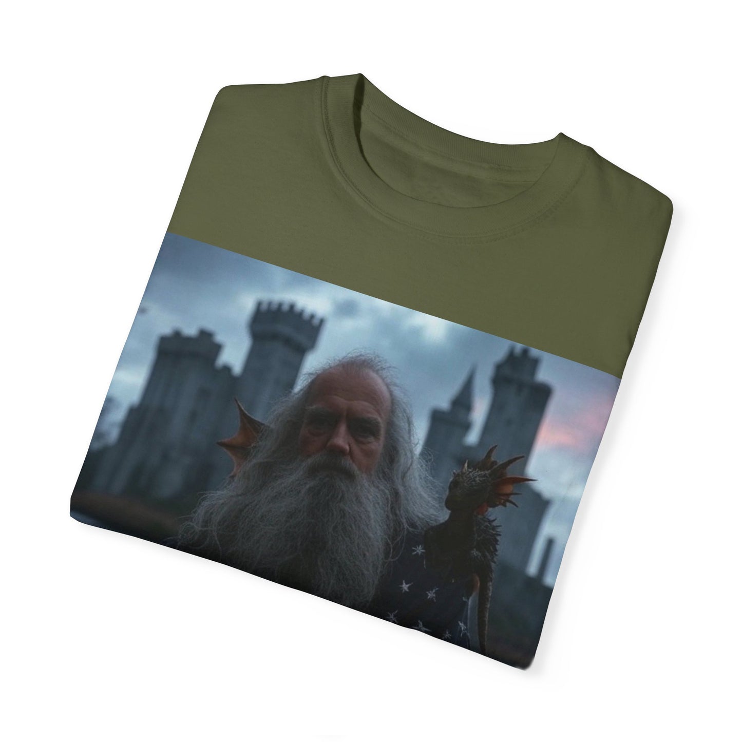 Mystical Wizard Graphic T-Shirt | Unisex Garment-Dyed Tee for Fantasy Lovers