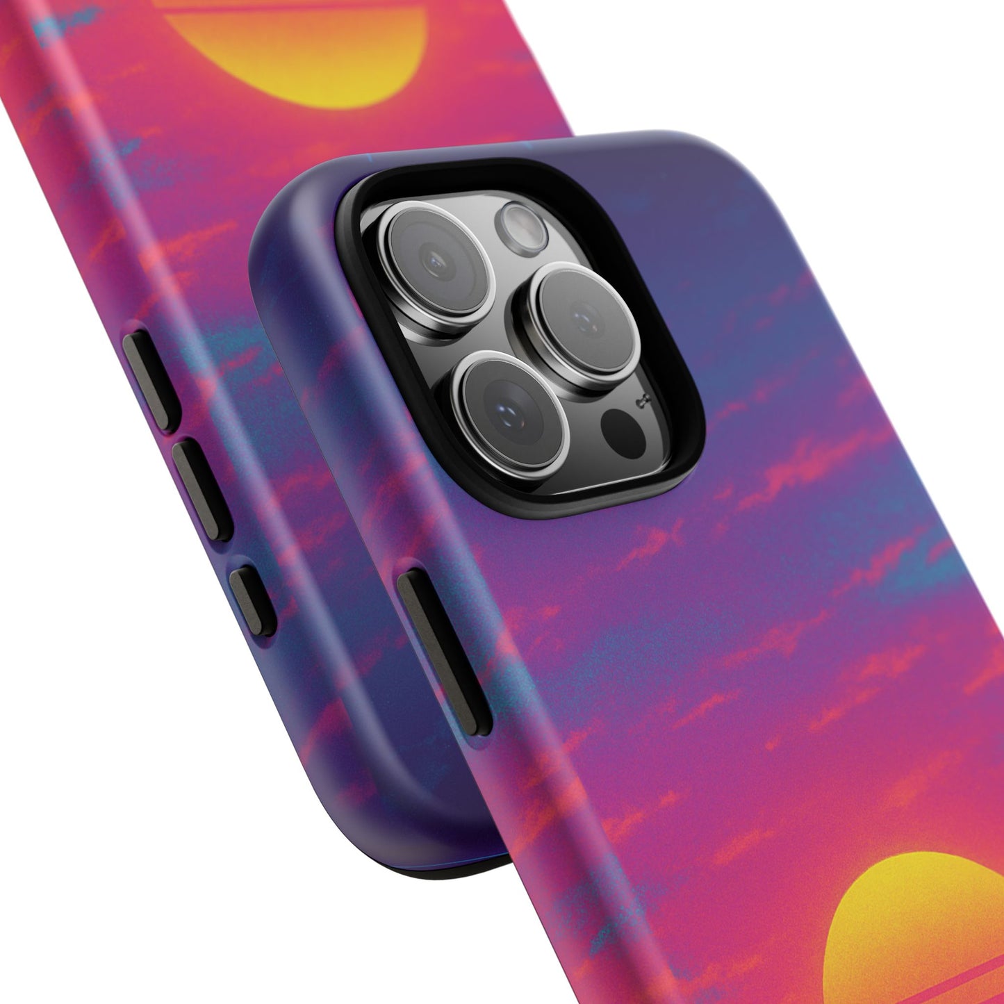 Retro Sunset Tough Phone Case - Vibrant 80s Aesthetic