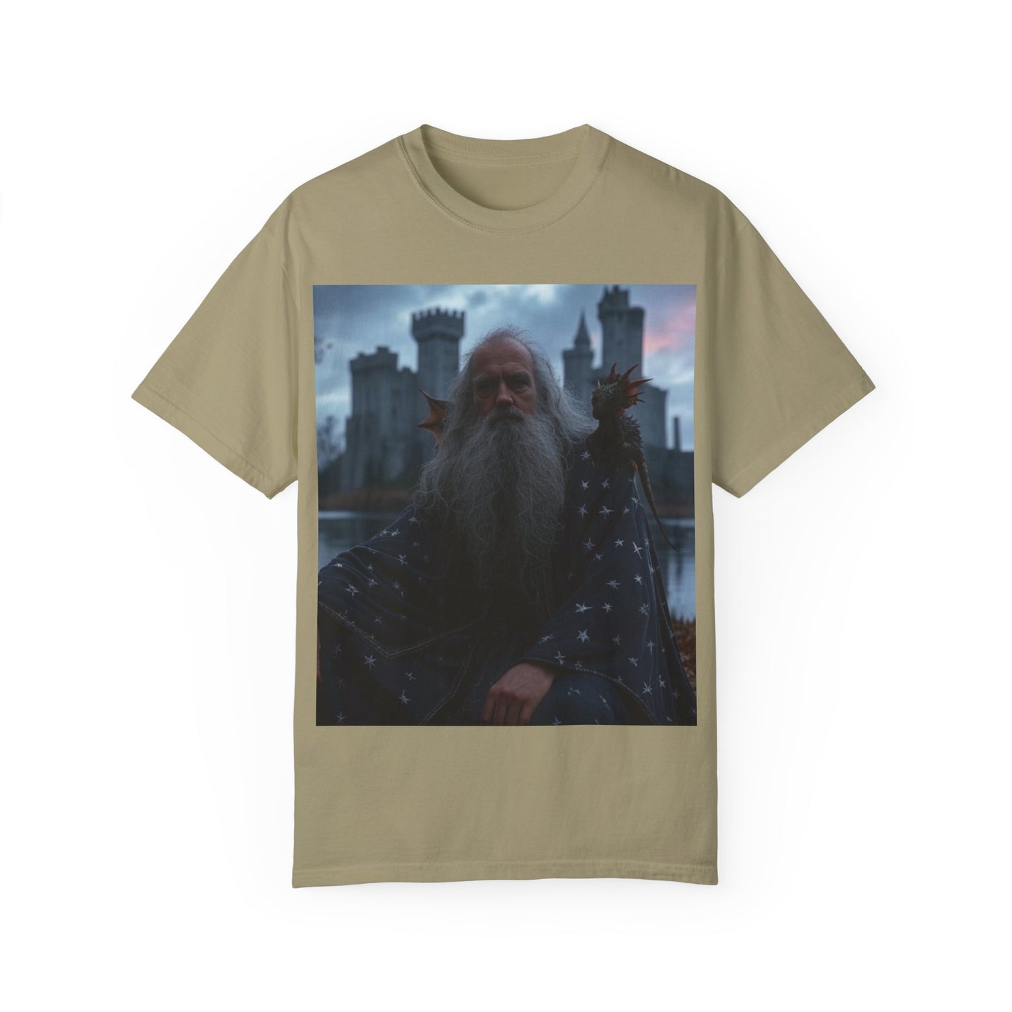 Mystical Wizard Graphic T-Shirt | Unisex Garment-Dyed Tee for Fantasy Lovers