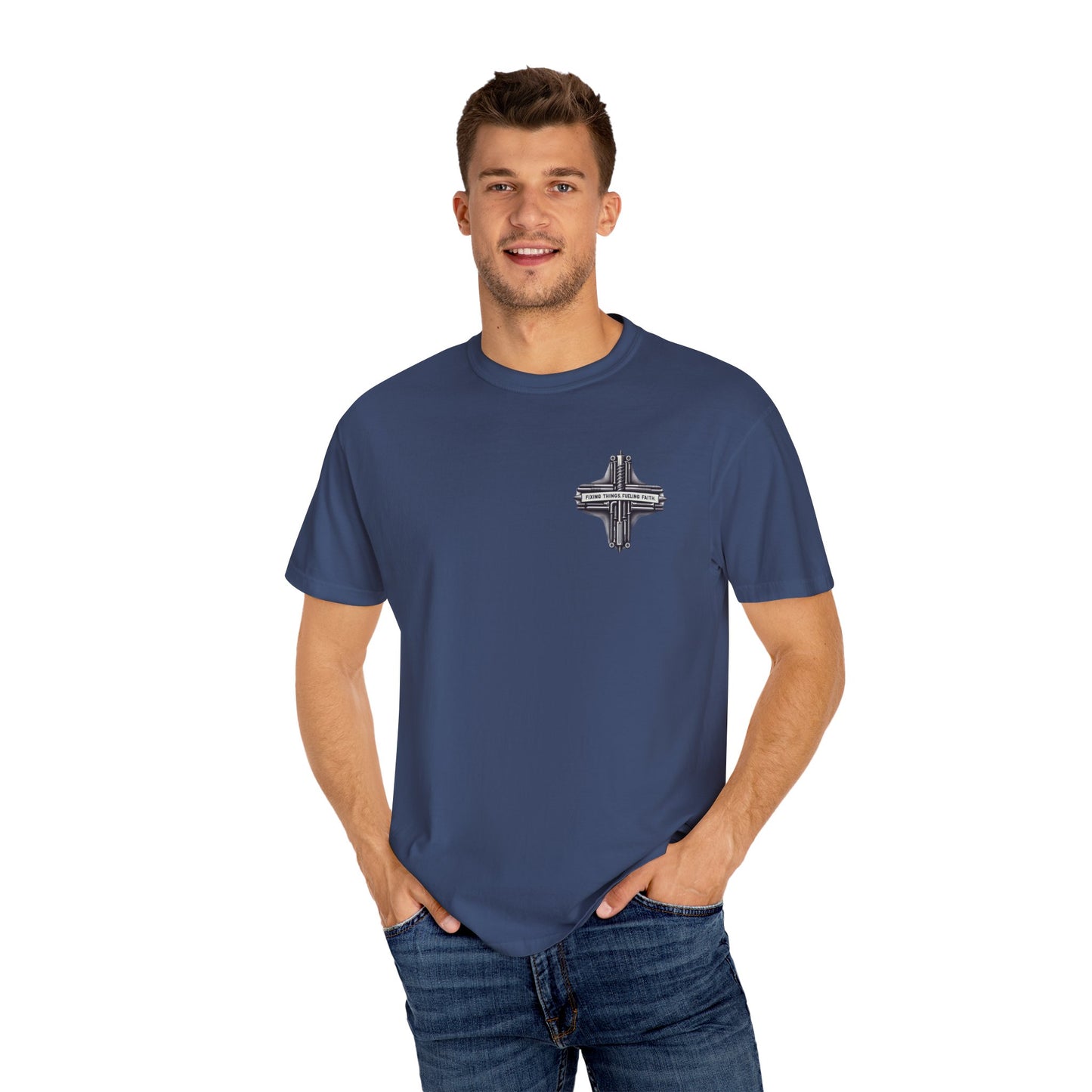 Faith-Inspired Unisex T-Shirt | Fixing Things Fueling Faith | Inspirational Gift for Believers | Casual Wear, Church Events, Everyday Style