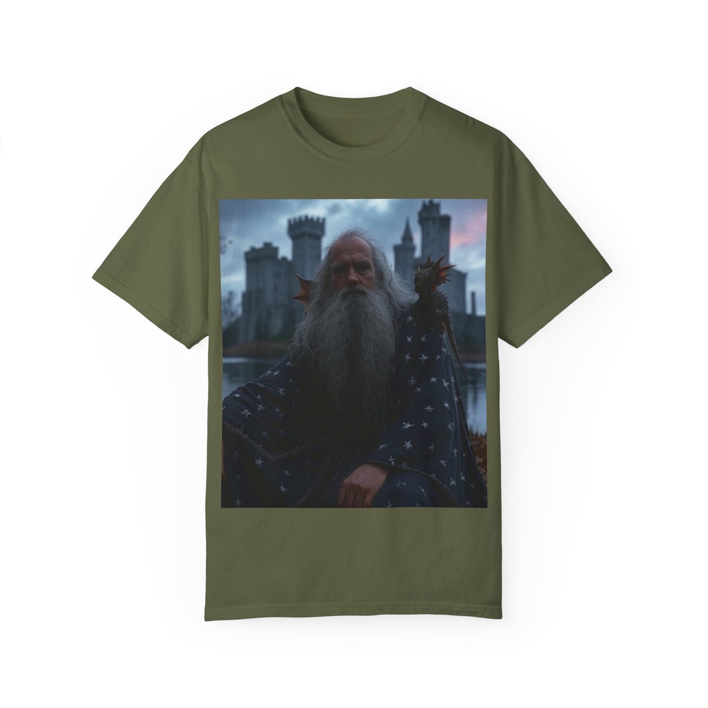 Mystical Wizard Graphic T-Shirt | Unisex Garment-Dyed Tee for Fantasy Lovers