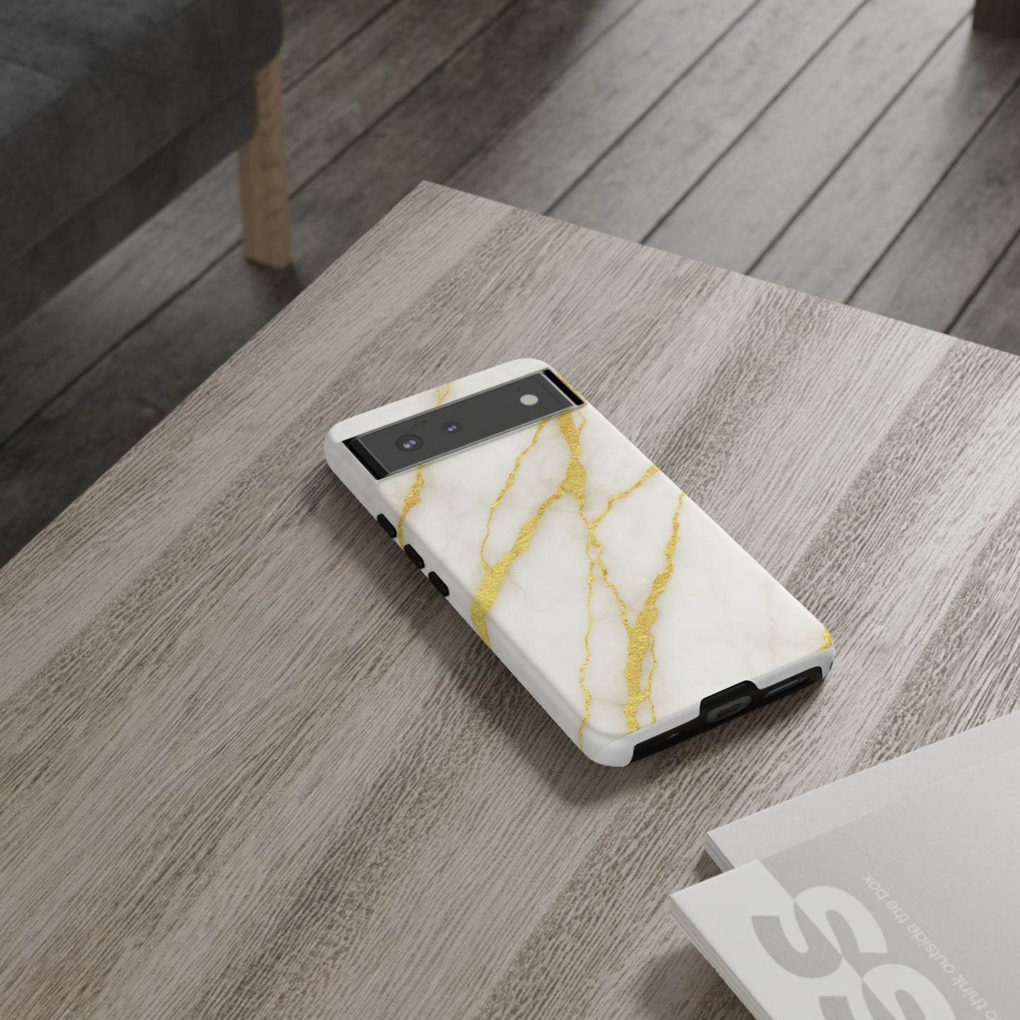 Luxury Marble Phone Case with Gold Accents
