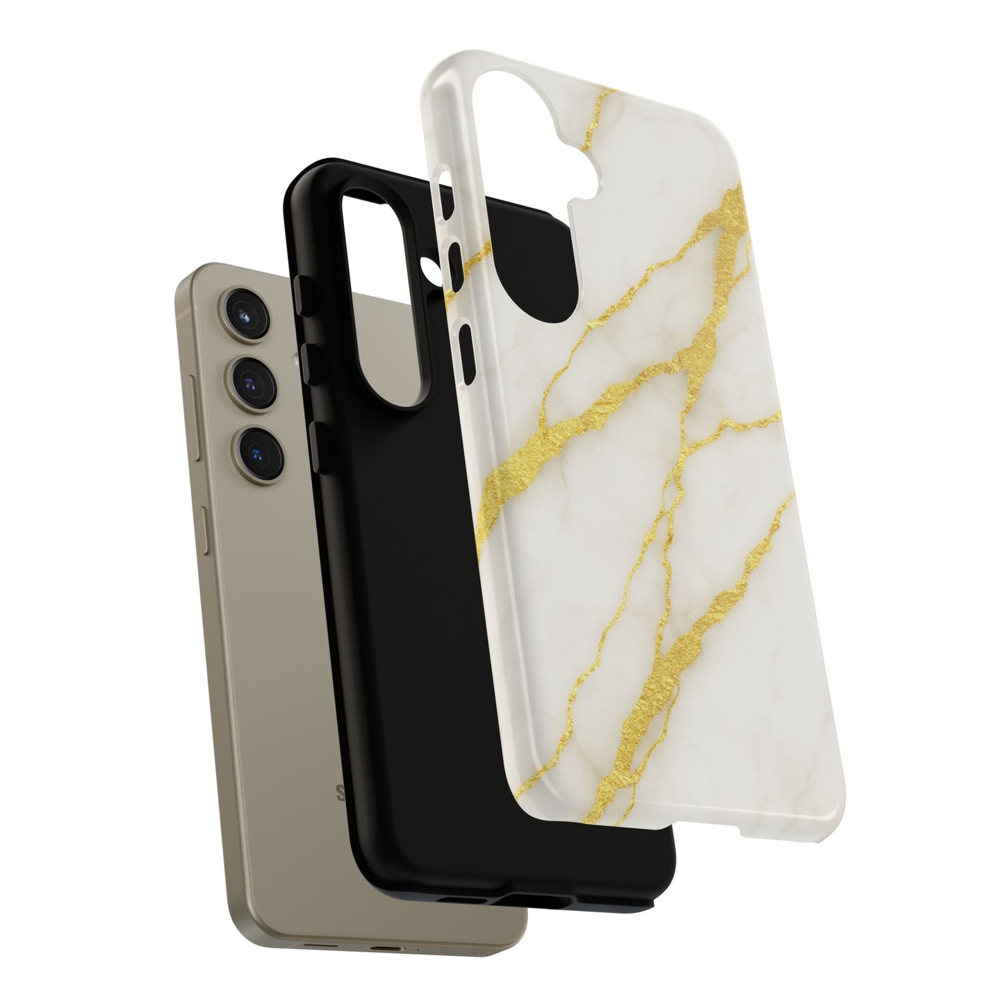 Luxury Marble Phone Case with Gold Accents