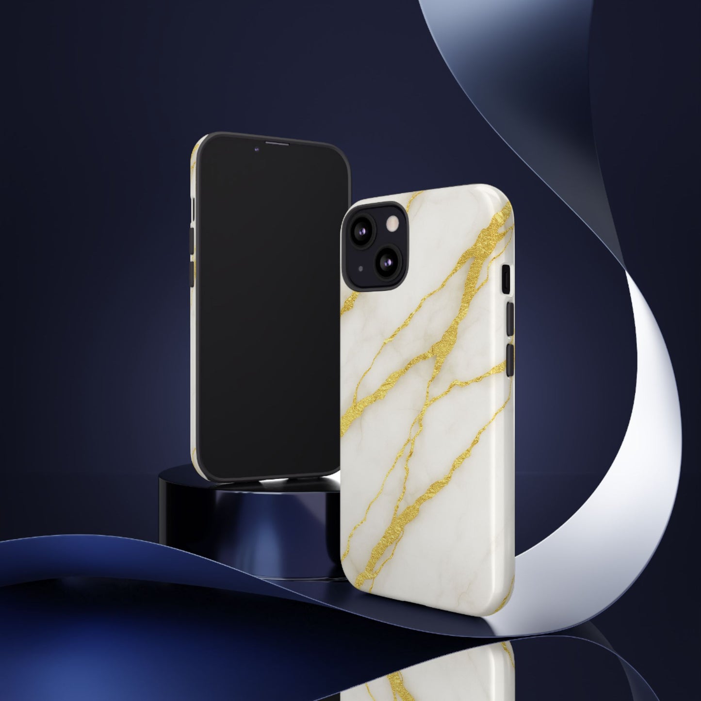 Luxury Marble Phone Case with Gold Accents