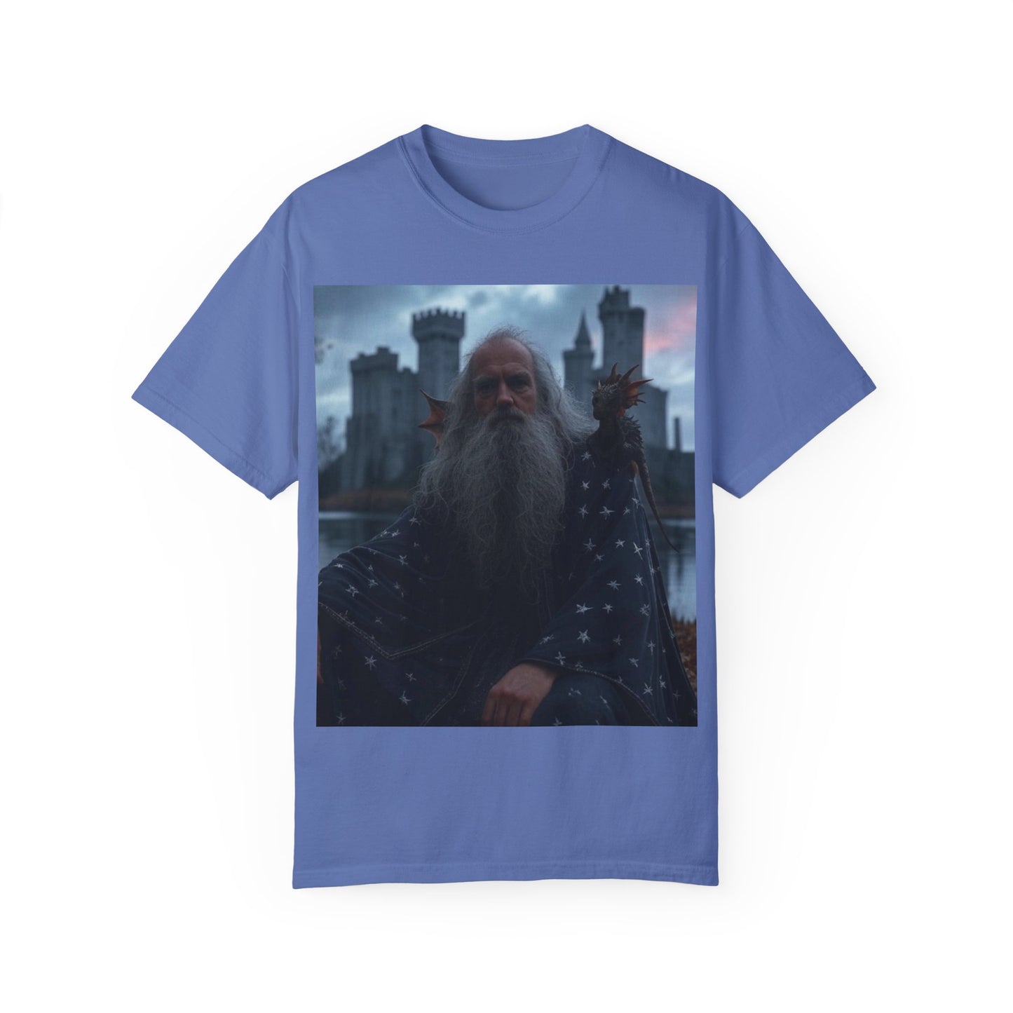 Mystical Wizard Graphic T-Shirt | Unisex Garment-Dyed Tee for Fantasy Lovers