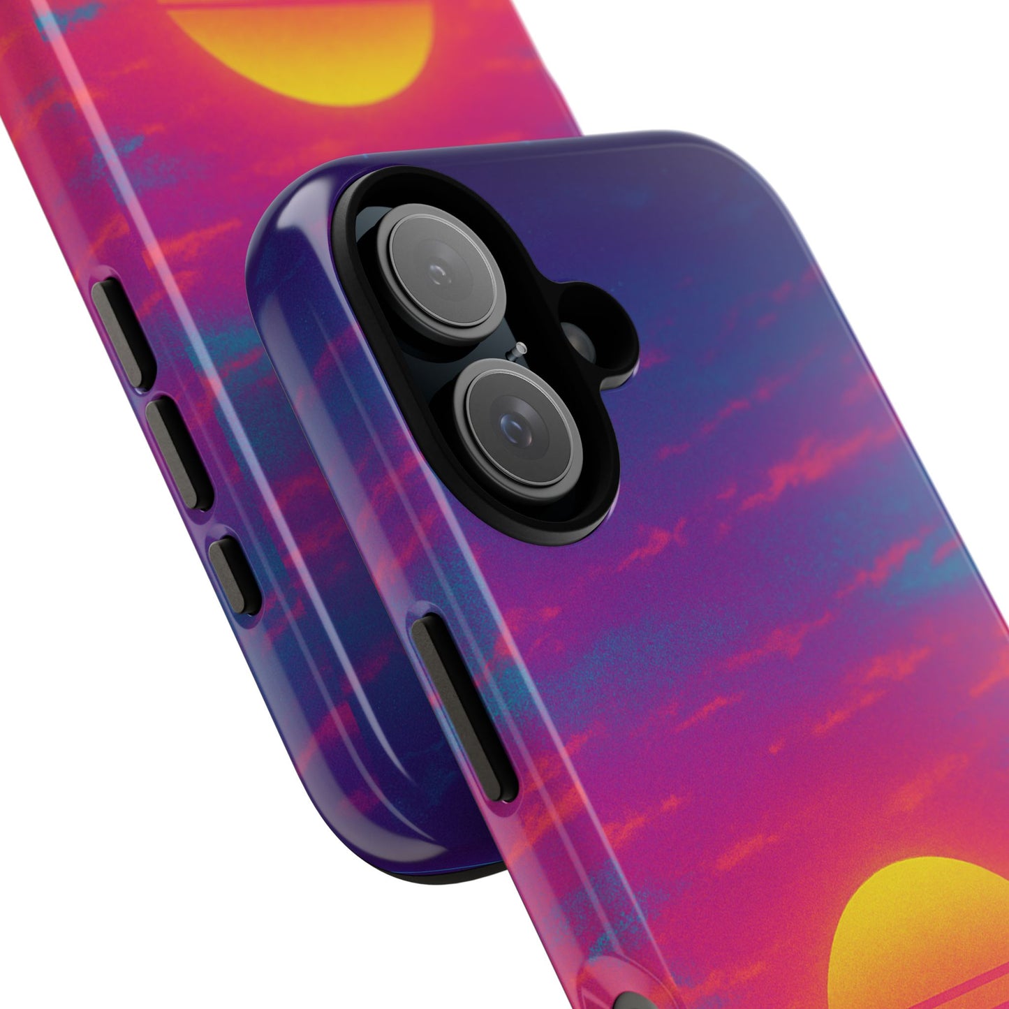 Retro Sunset Tough Phone Case - Vibrant 80s Aesthetic