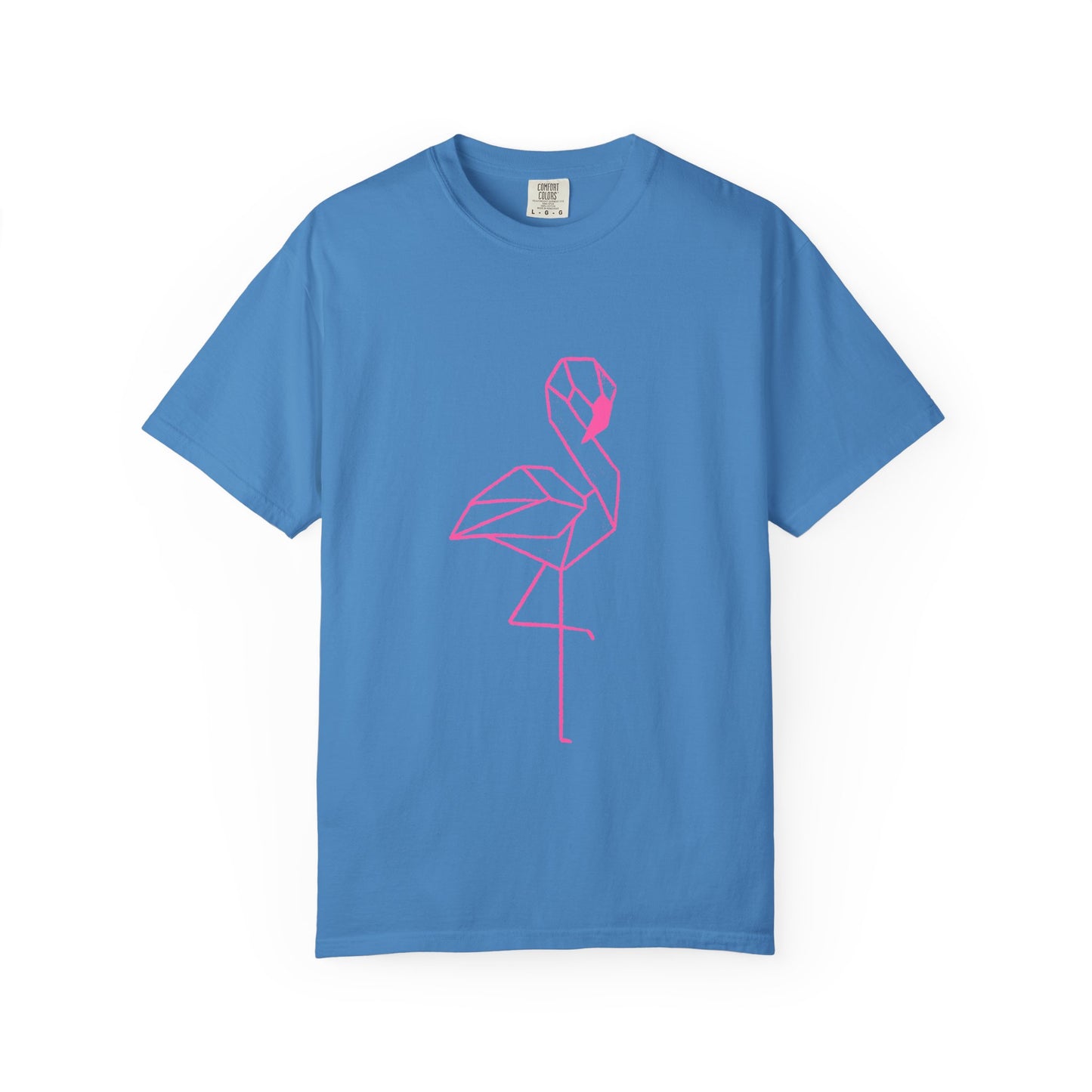 Geo Flamingo Unisex T-shirt | Summer Vibes Tee | Gift for Nature Lovers | Casual Wear for Every Occasion, Beach, Vacation, Friends Gathering