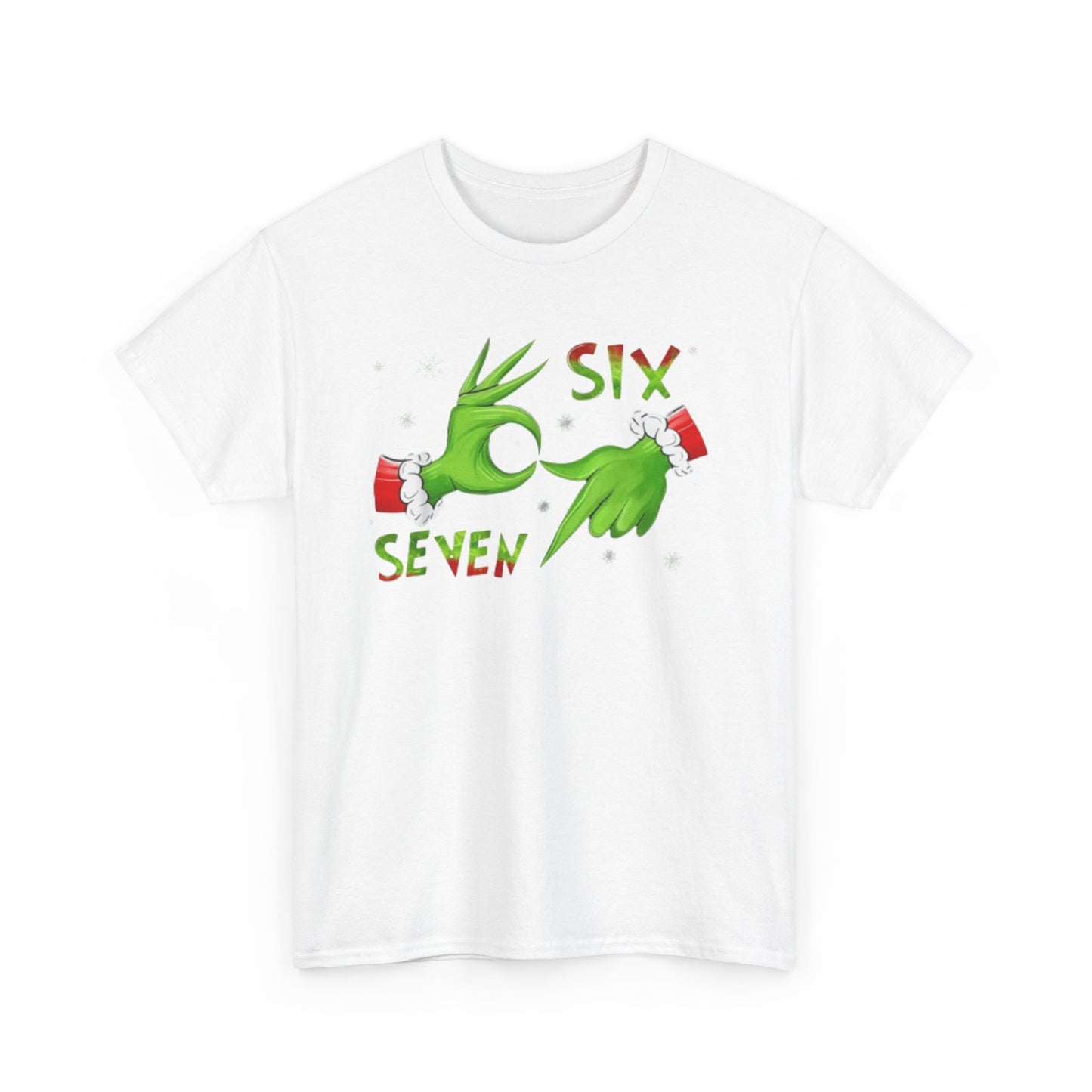 Grinch Hand Holiday Tee — "Six Seven" Christmas Graphic T-Shirt