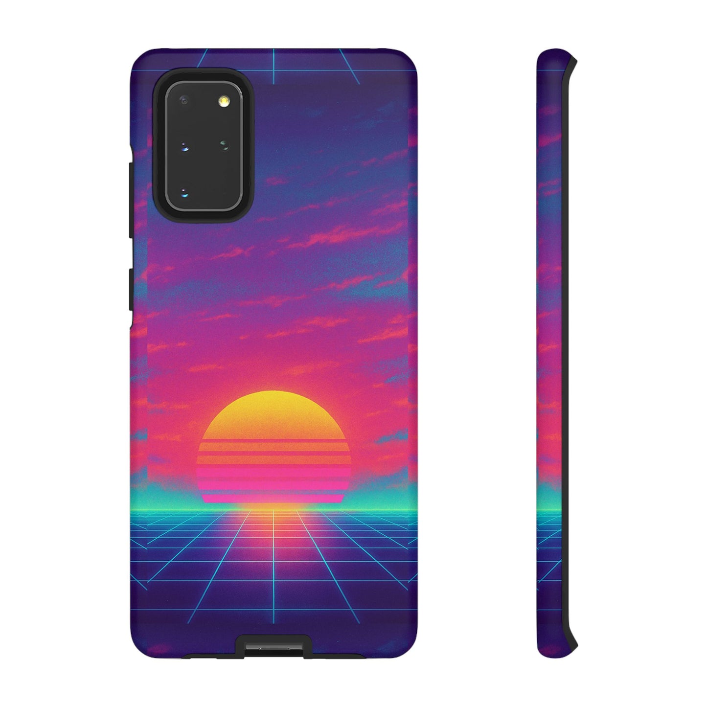 Retro Sunset Tough Phone Case - Vibrant 80s Aesthetic
