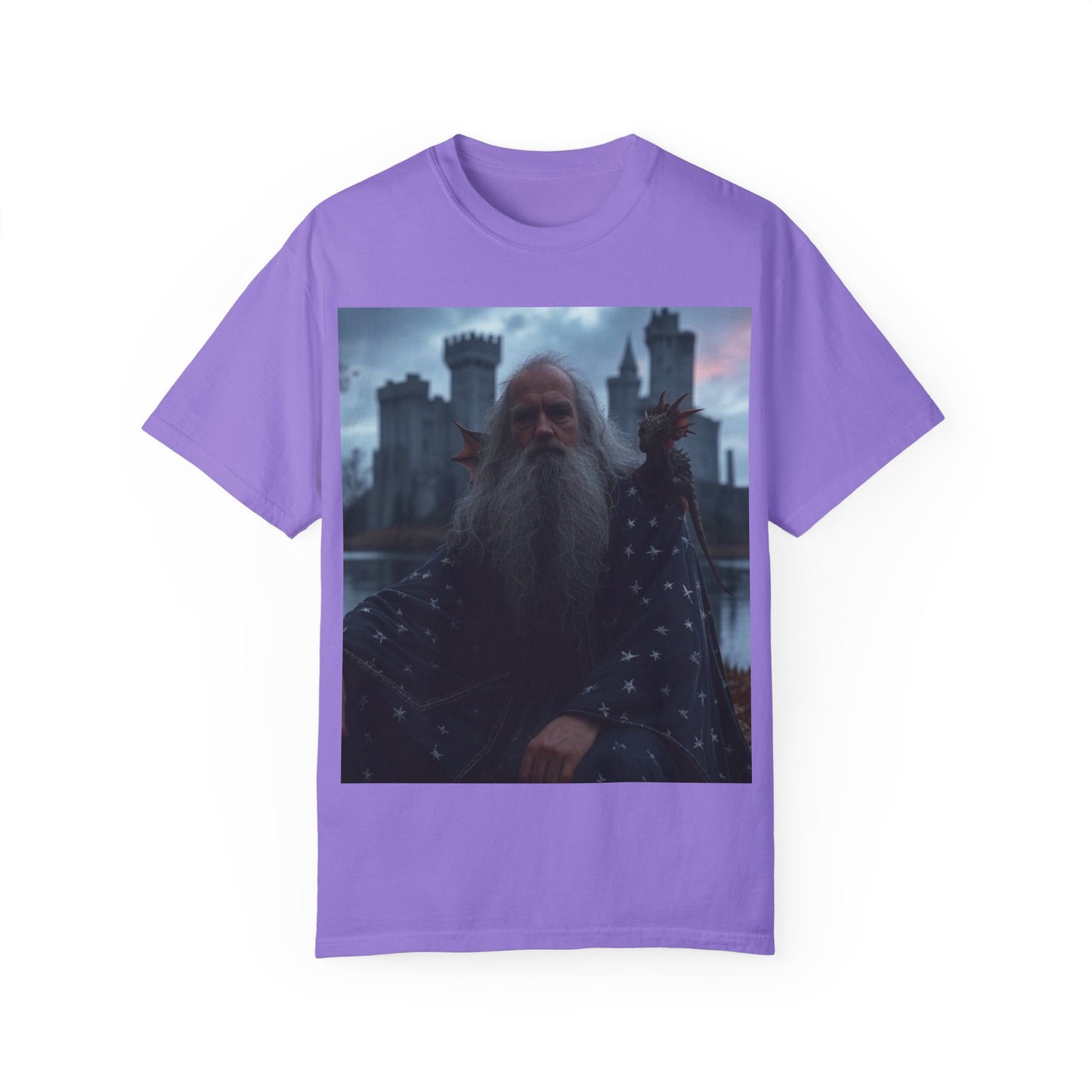 Mystical Wizard Graphic T-Shirt | Unisex Garment-Dyed Tee for Fantasy Lovers