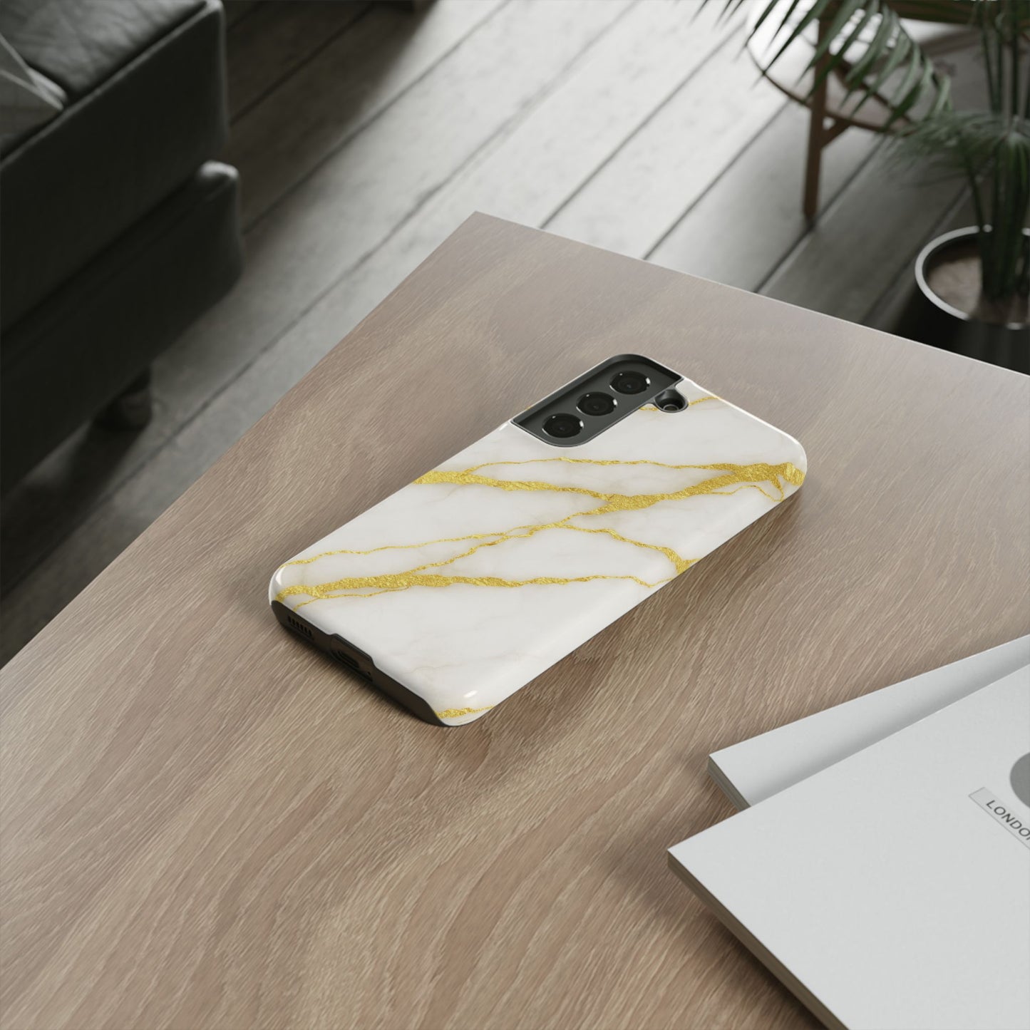 Luxury Marble Phone Case with Gold Accents