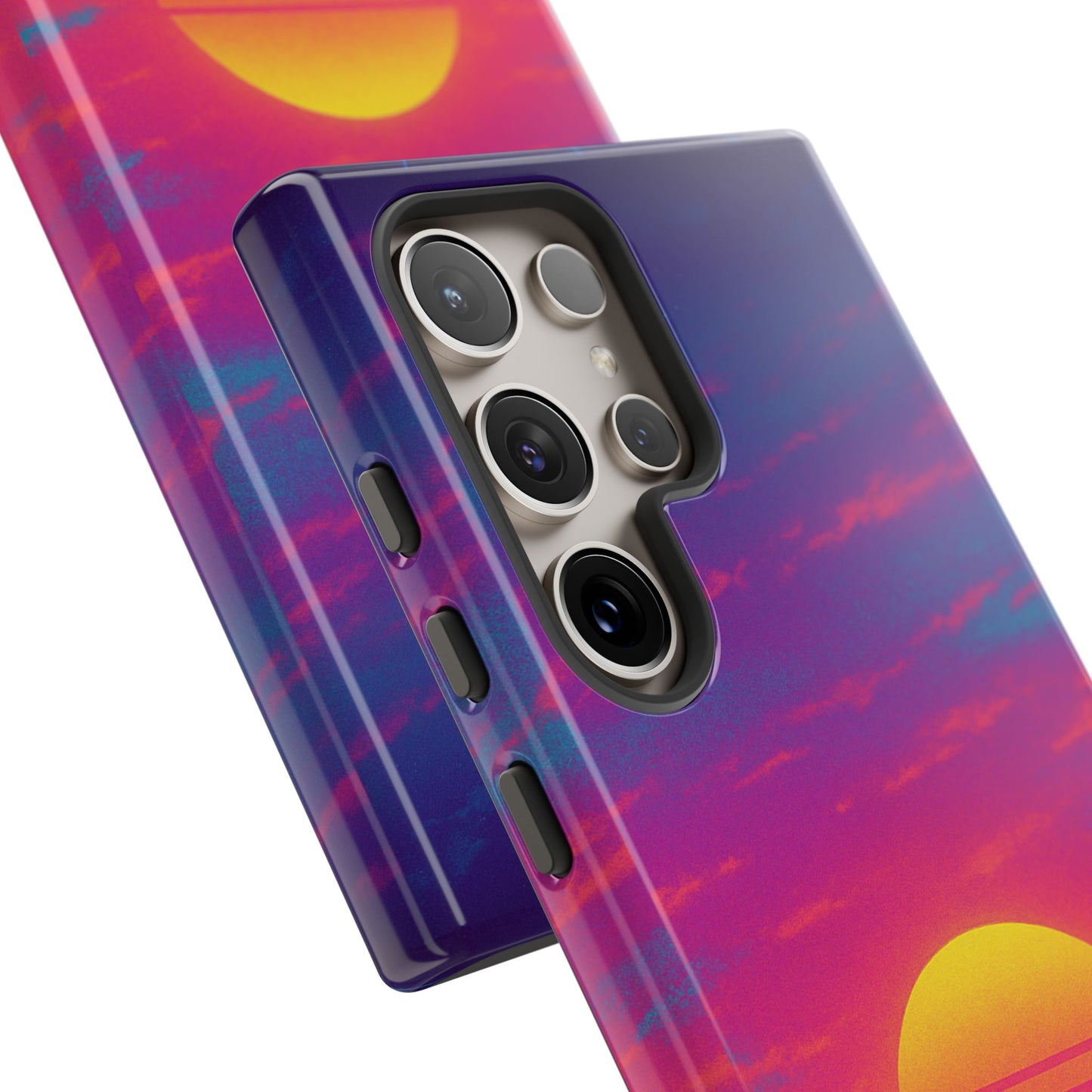 Retro Sunset Tough Phone Case - Vibrant 80s Aesthetic