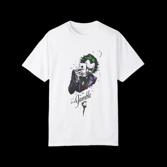 "Joker T-Shirt – Bold Graphic Tee for DC Comics & Supervillain Fans"